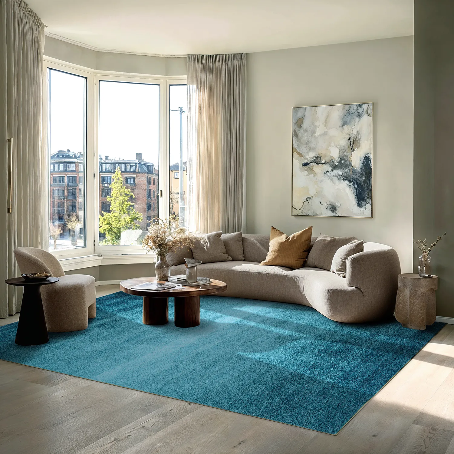 Wilton-tæppe - Bacalar (lyseblå)