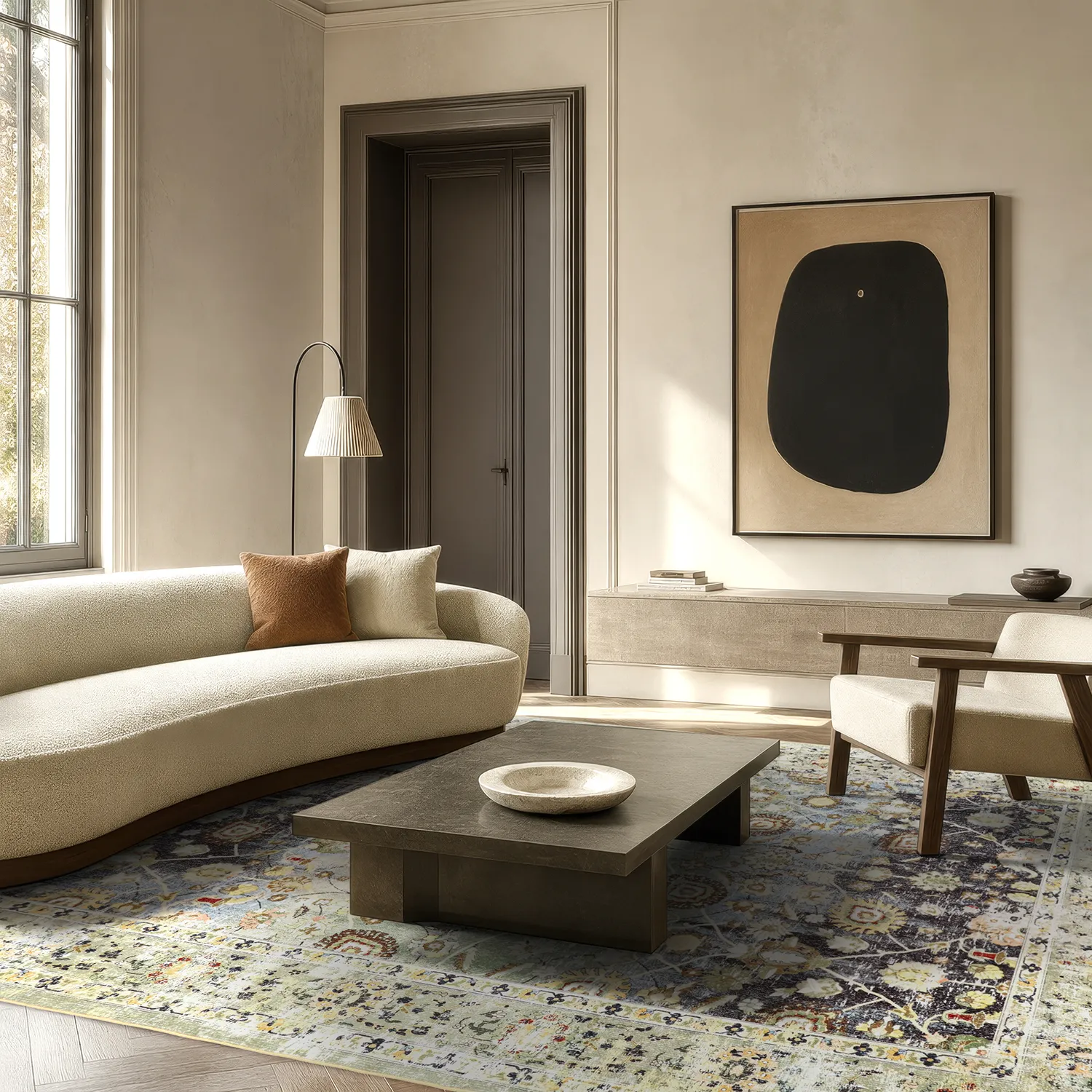 Wilton-tæppe - Bouhjar (beige/multi)