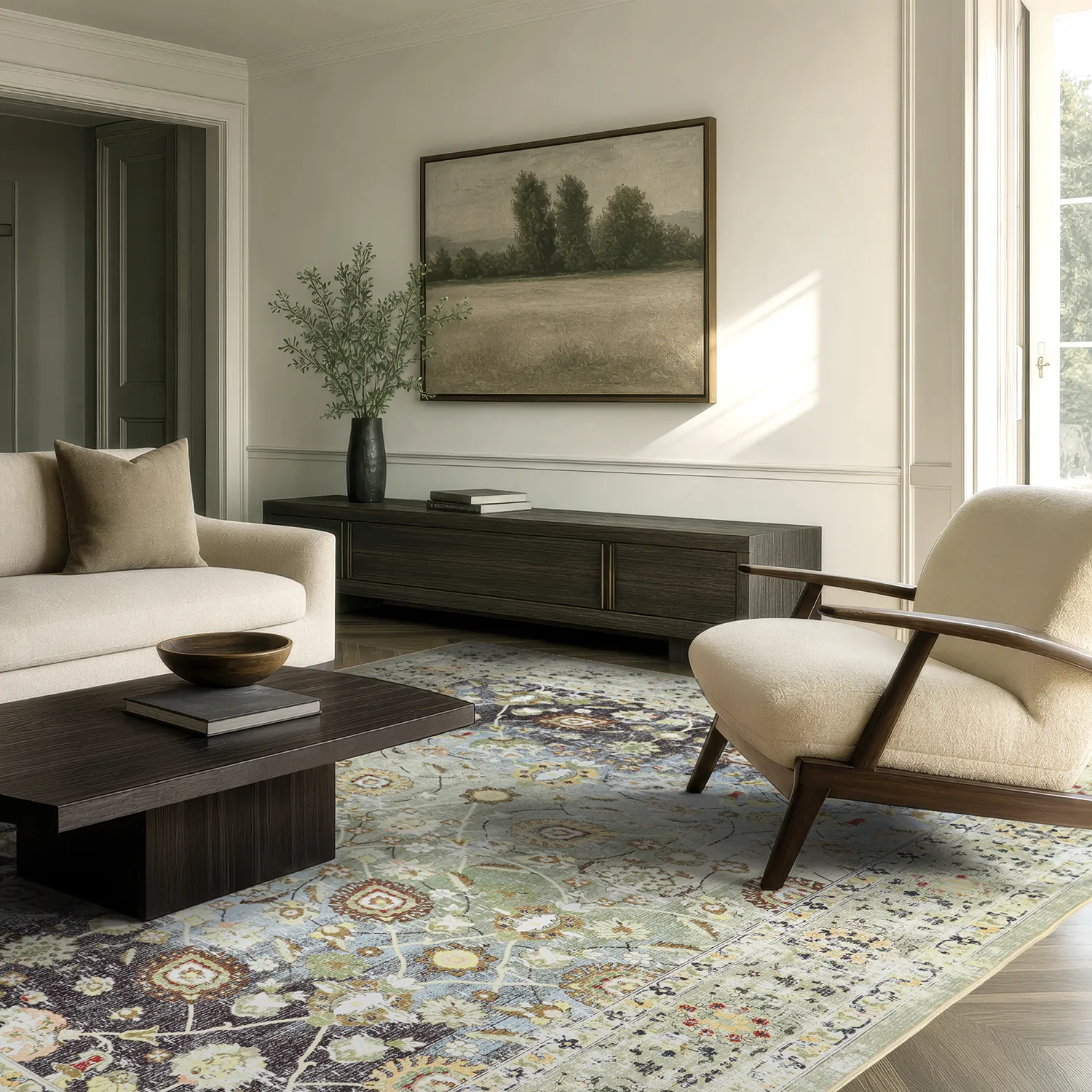 Wilton-tæppe - Bouhjar (beige/multi)
