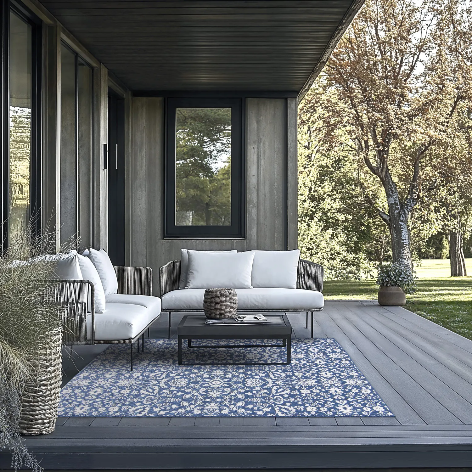 Tæpper til indendørs/udendørs brug - Brussels Ocean (blå)