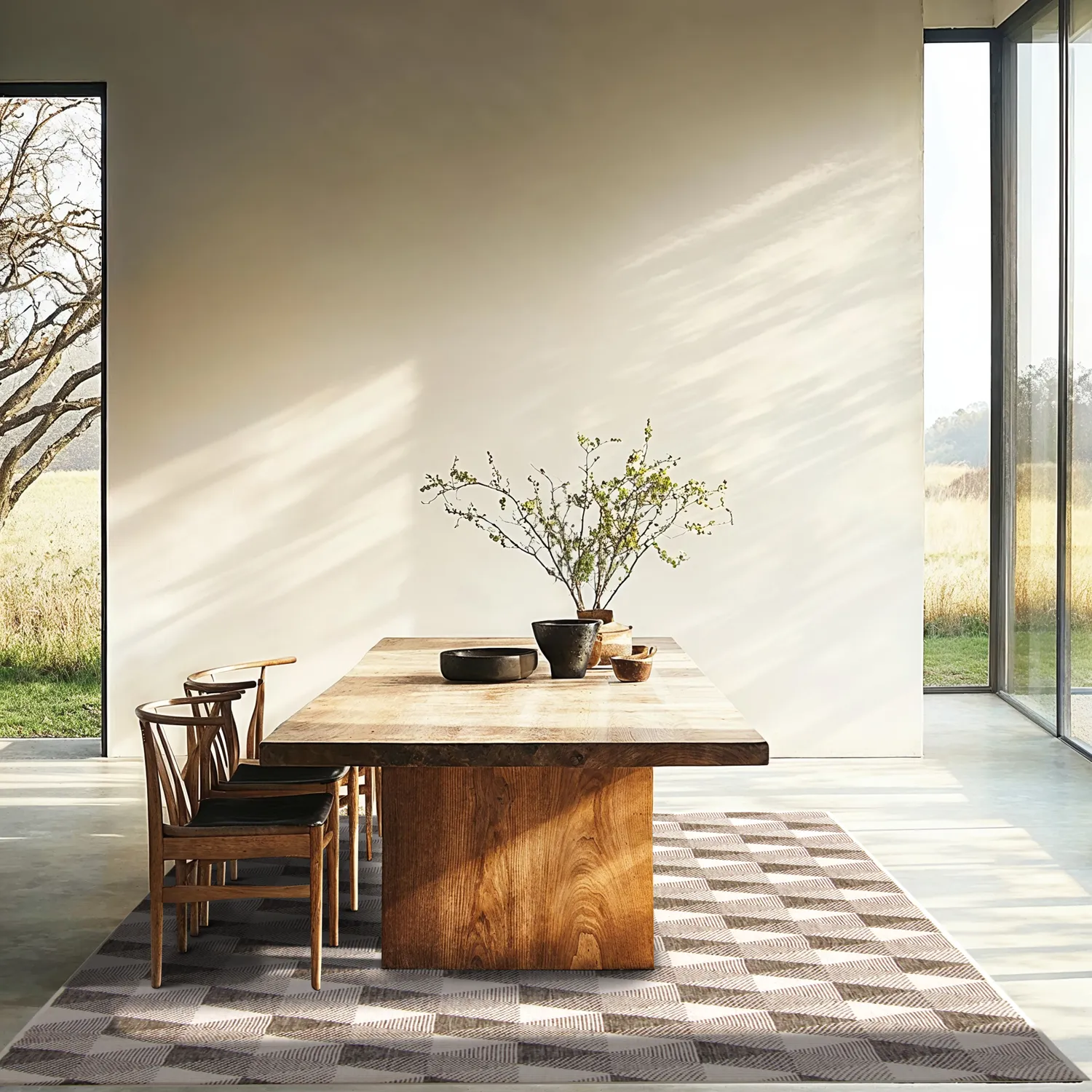 Tæpper til indendørs/udendørs brug - Brussels Pattern (grå)