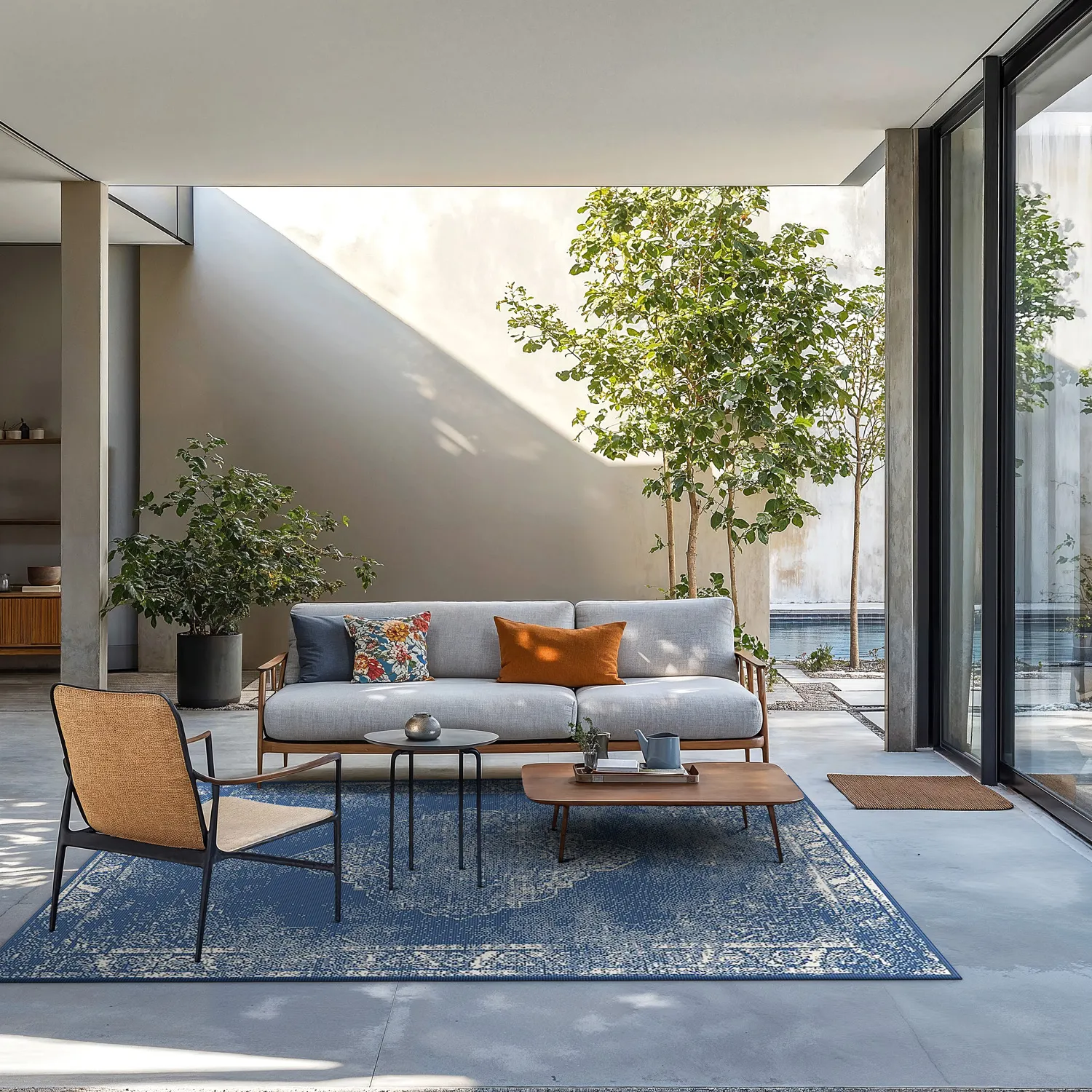 Tæpper til indendørs/udendørs brug - Brussels Weave (blå)