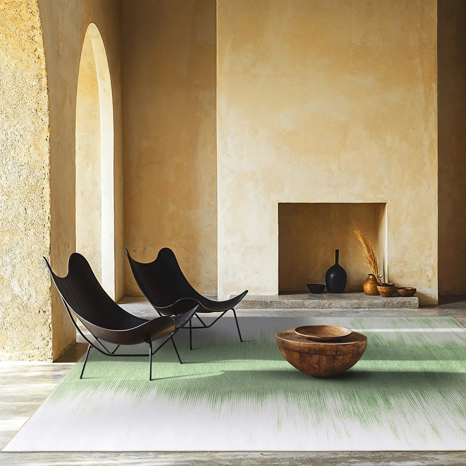 Wilton-tæppe - Cara (lysegrøn/beige)