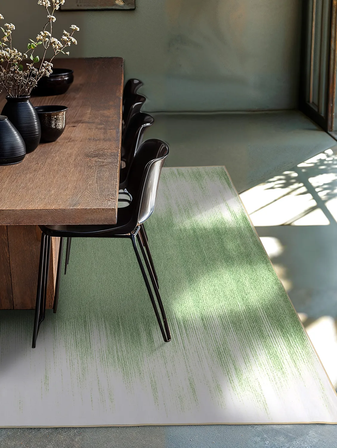 Wilton-tæppe - Cara (lysegrøn/beige)