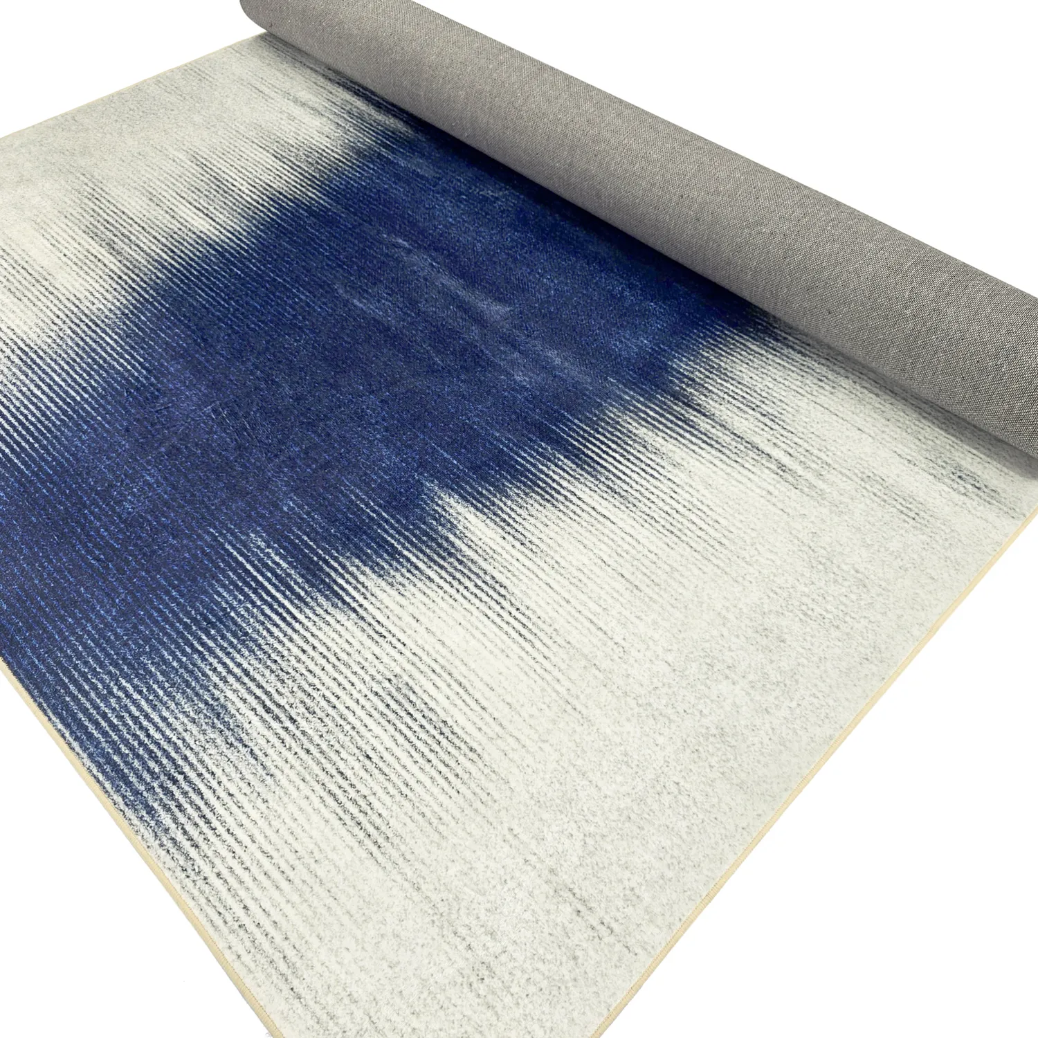 Wilton-tæppe - Cara (hvid/mørkeblå)