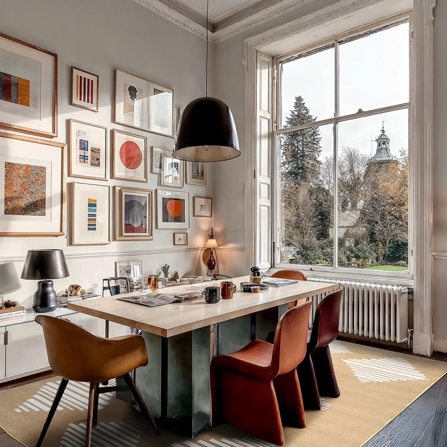 Wilton-tæppe - Carmen (brun/hvid)