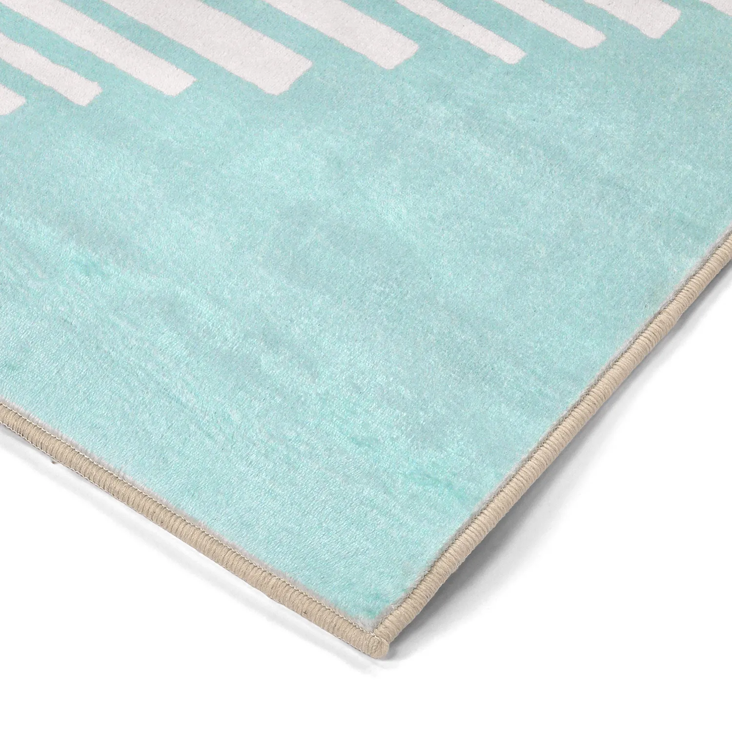 Wilton-tæppe - Carmen (lyseblå/hvid)