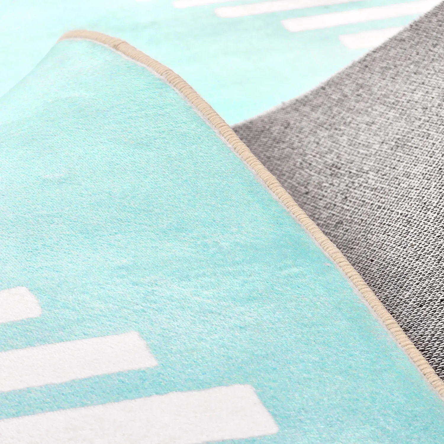 Wilton-tæppe - Carmen (lyseblå/hvid)