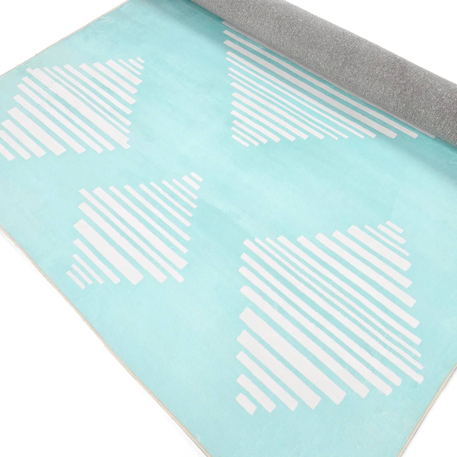 Wilton-tæppe - Carmen (lyseblå/hvid)