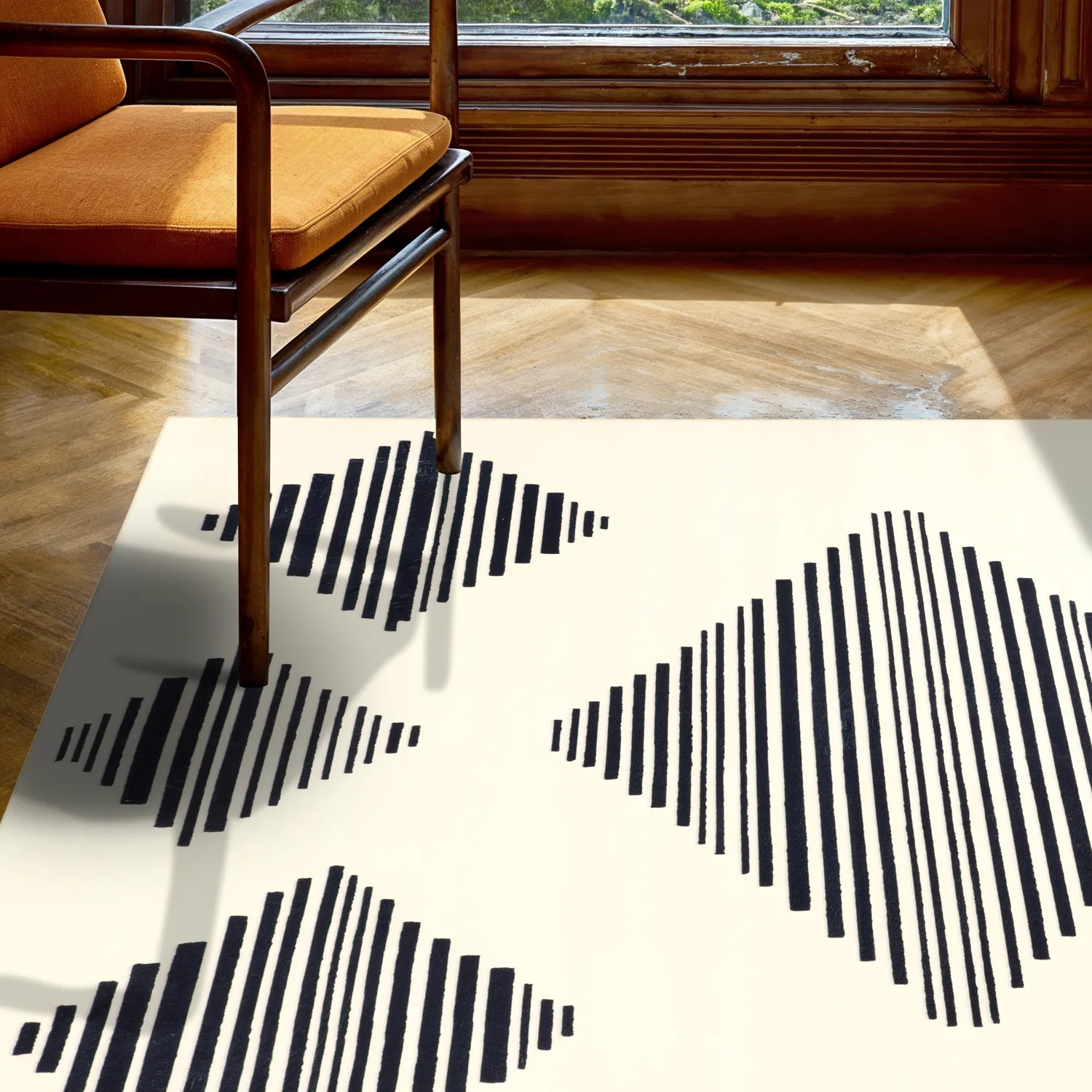 Wilton-tæppe - Carmen (creme/sort)