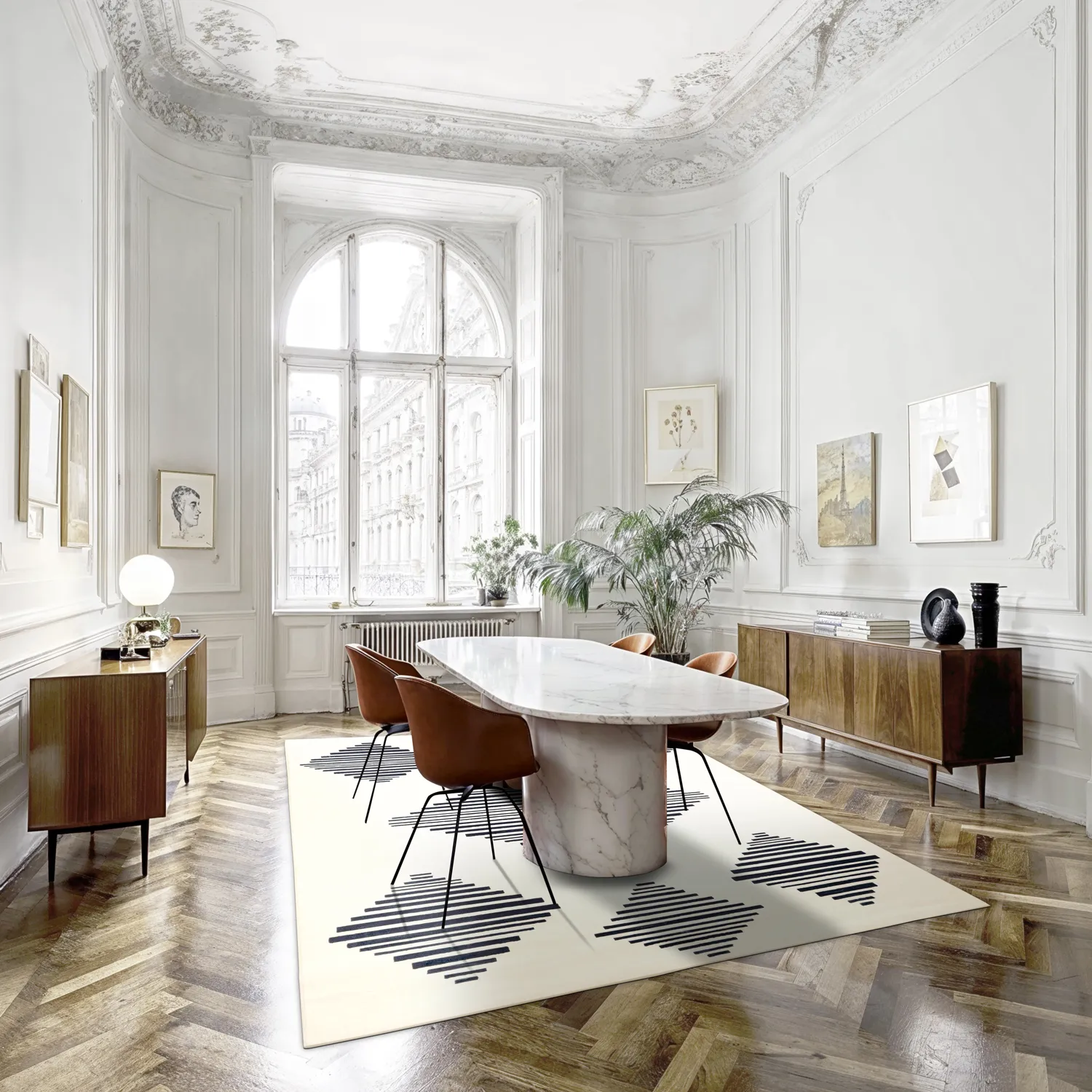 Wilton-tæppe - Carmen (creme/sort)