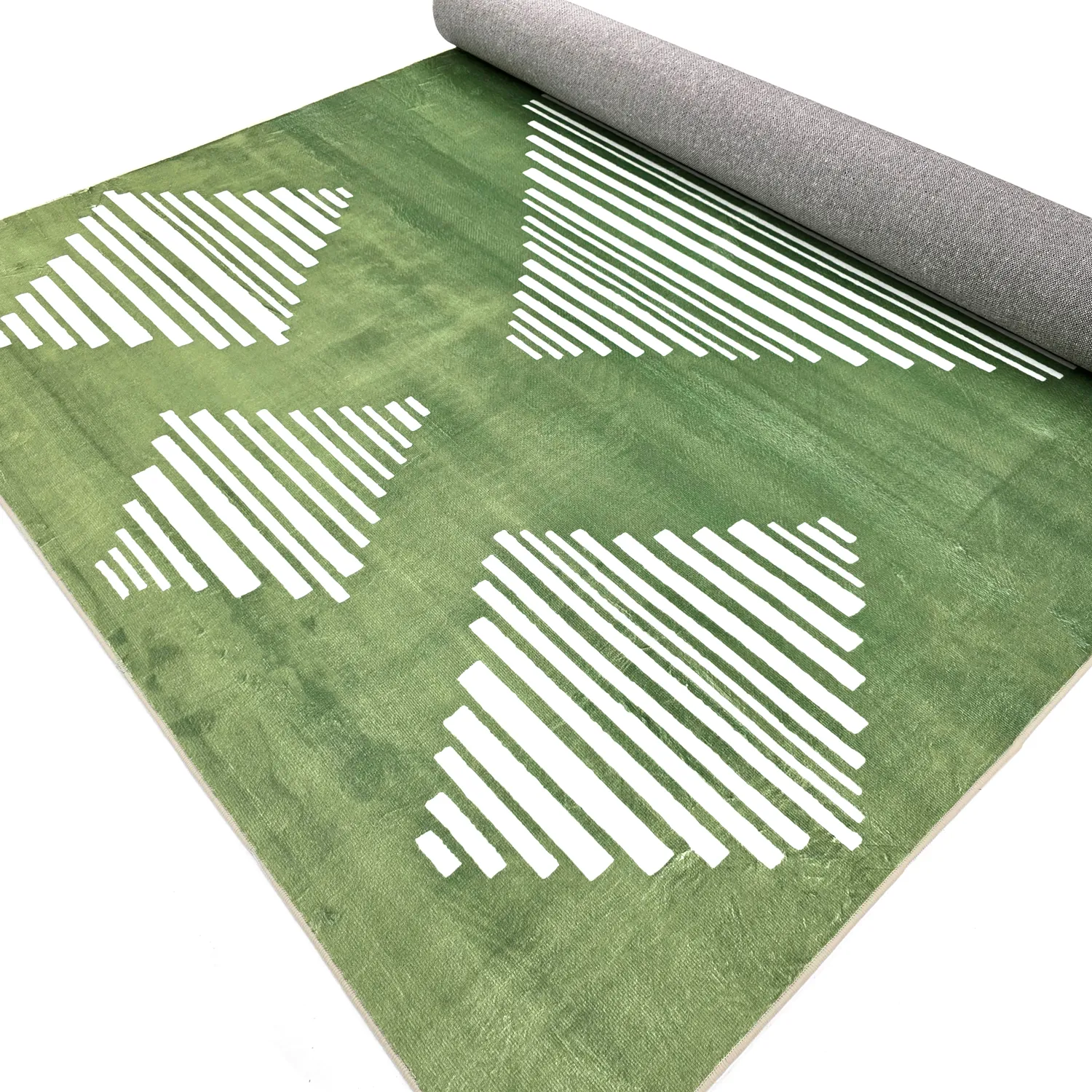 Wilton-tæppe - Carmen (grøn/hvid)