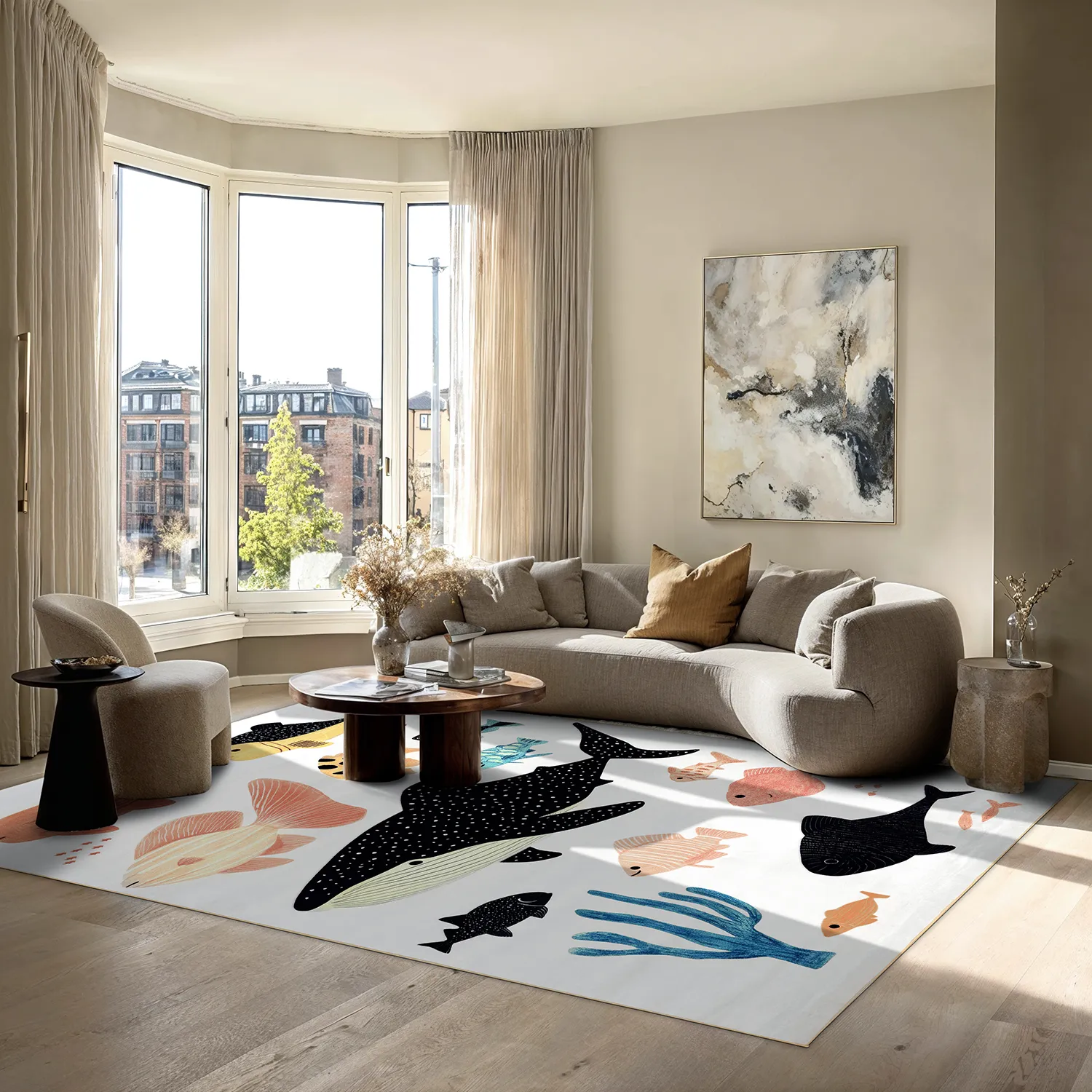 Wilton-tæppe - Colmar (beige/multi)