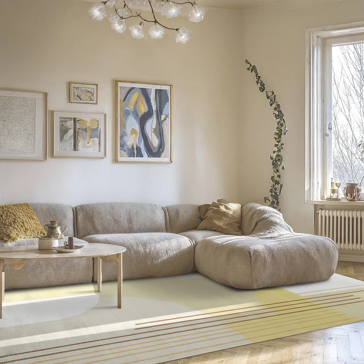 Wilton-tæppe - Delft (beige/multi)