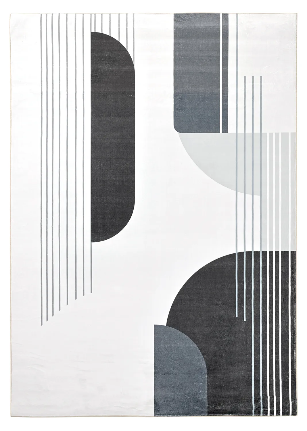 Wilton-tæppe - Delft (hvid/grå/sort)