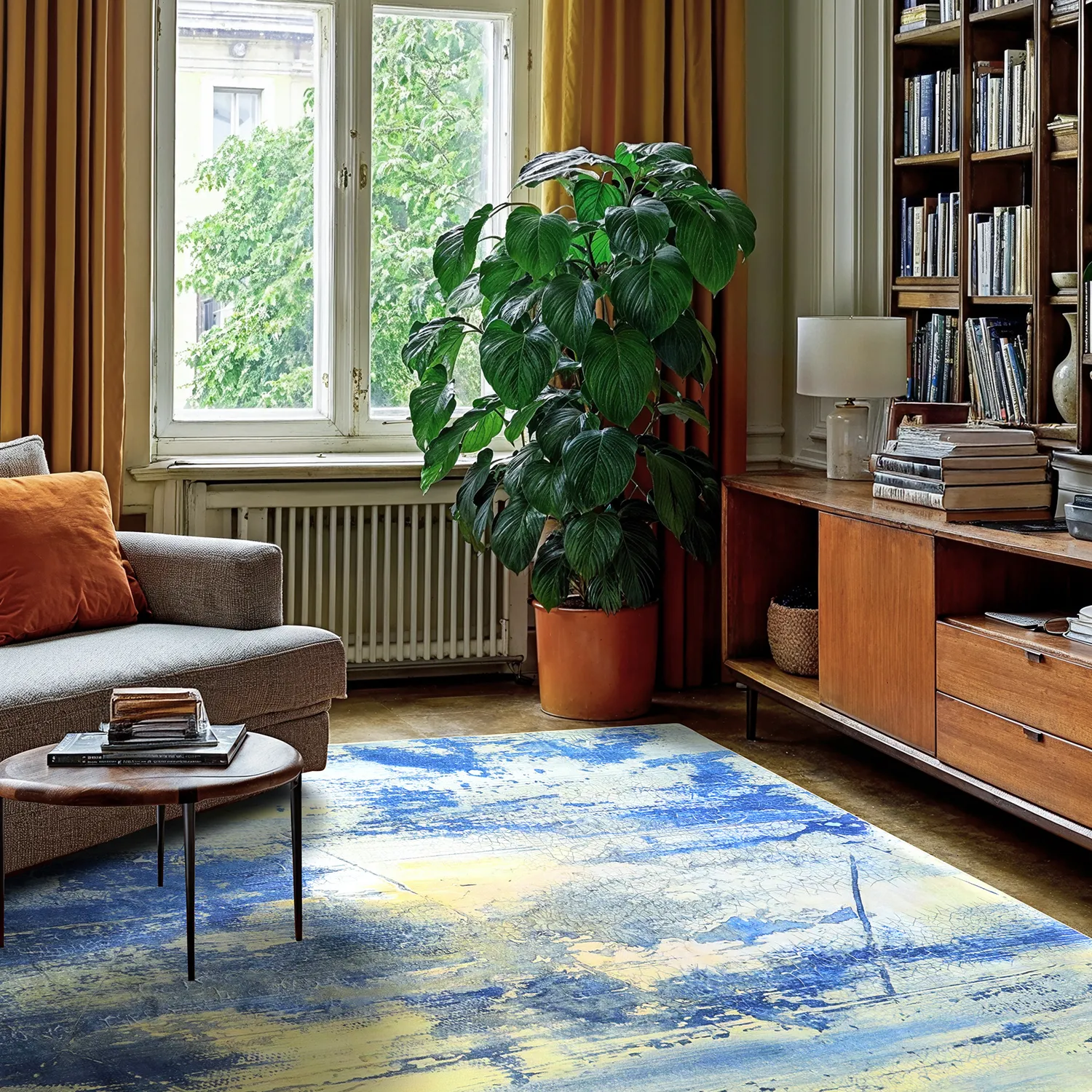 Wilton-tæppe - Dolmio (blå/multi)