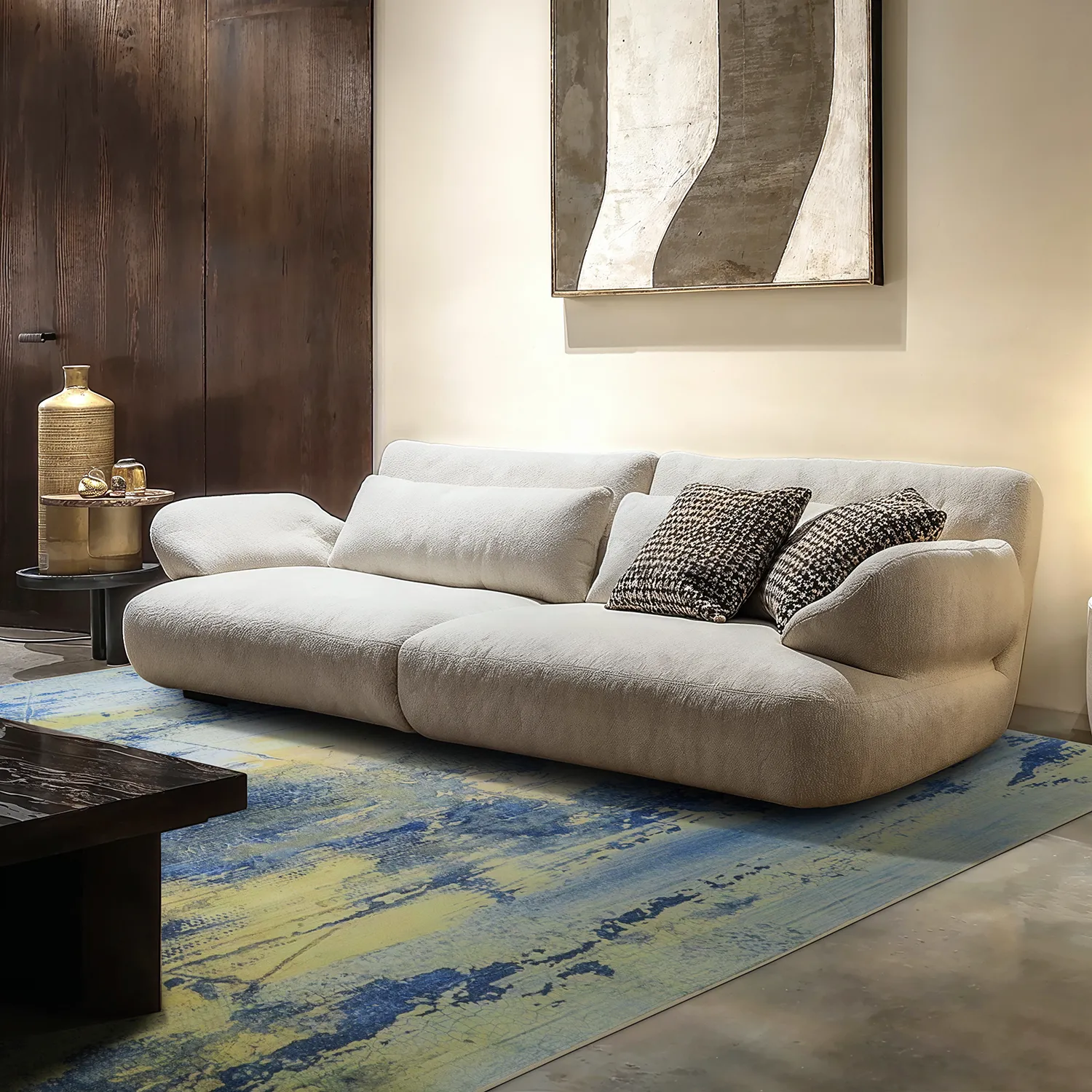 Wilton-tæppe - Dolmio (blå/multi)