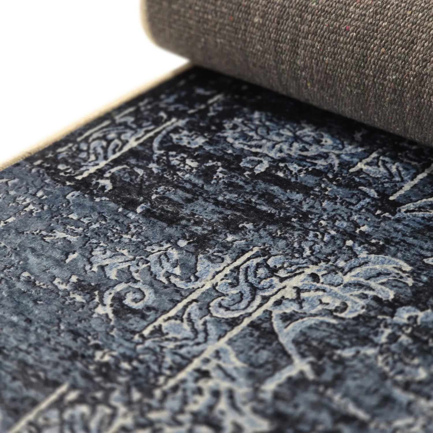 Wilton-tæppe - Flowers (blå)