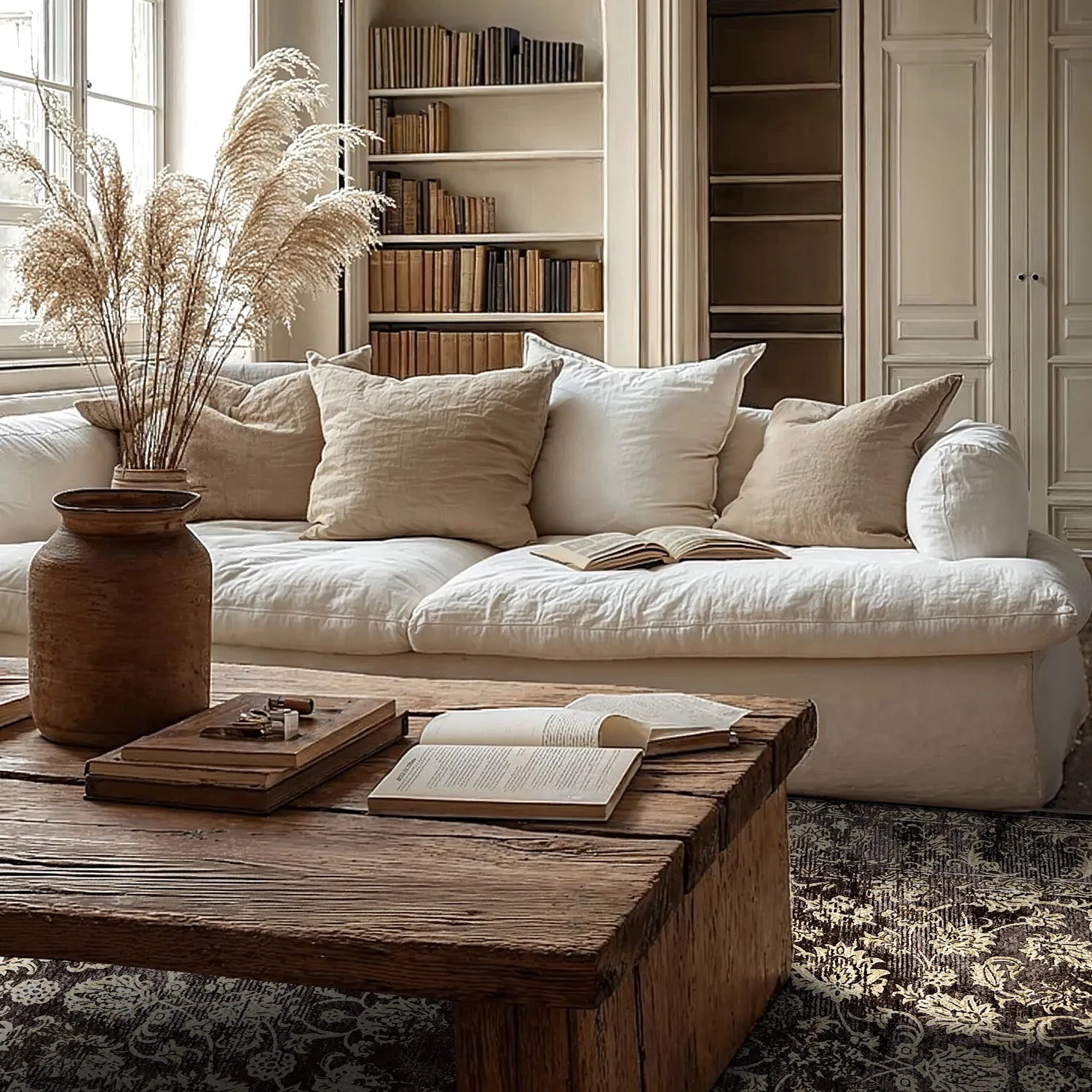 Wilton-tæppe - Flowers (brun)