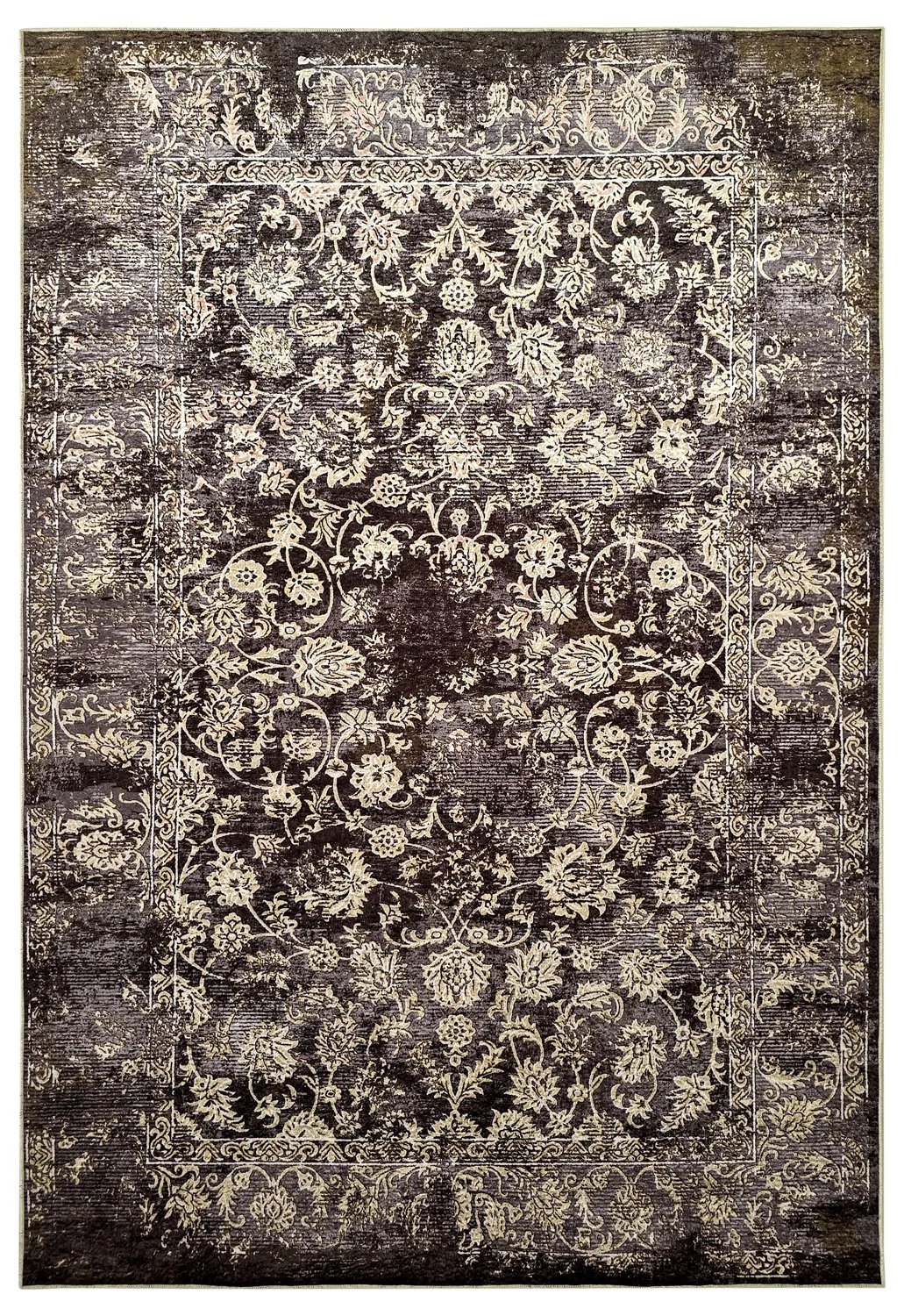 Wilton-tæppe - Flowers (brun)