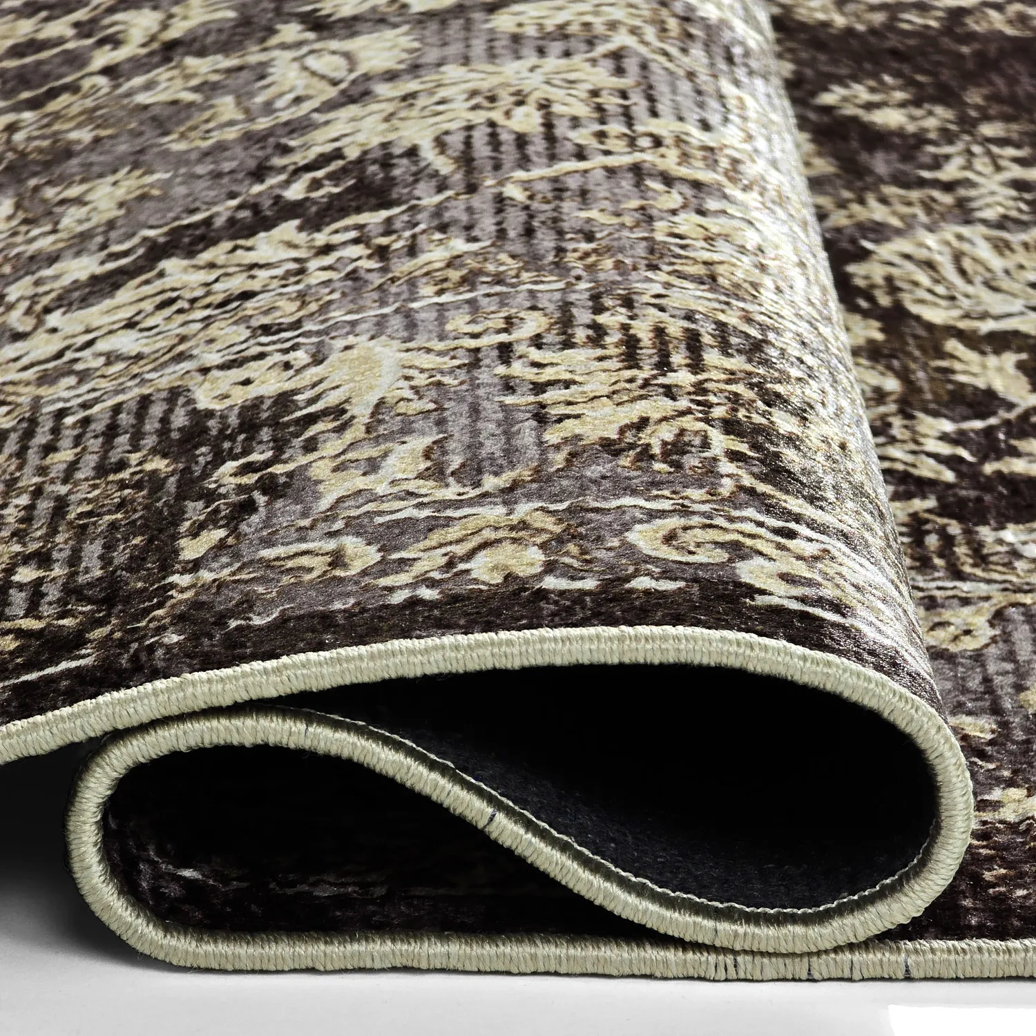 Wilton-tæppe - Flowers (brun)