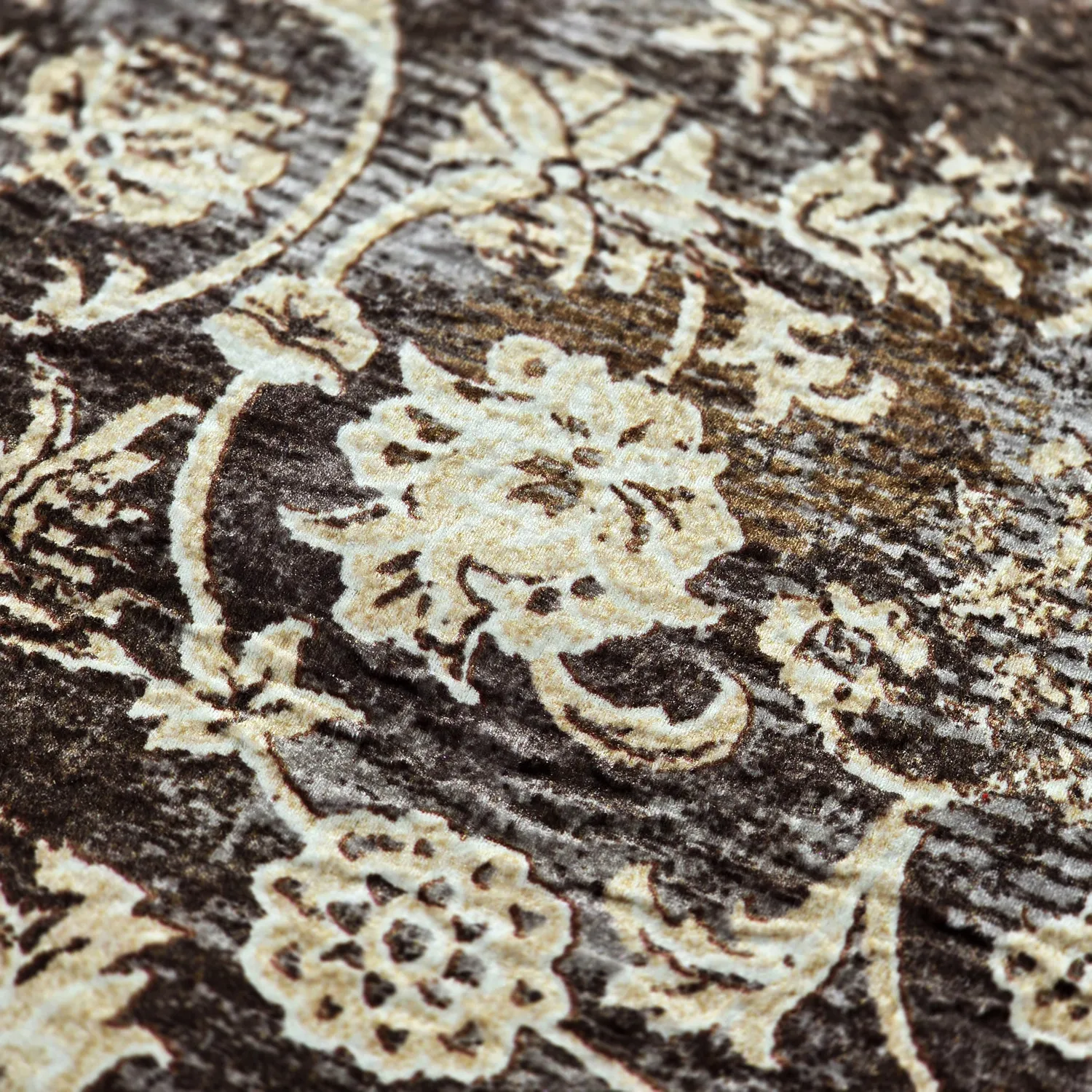 Wilton-tæppe - Flowers (brun)