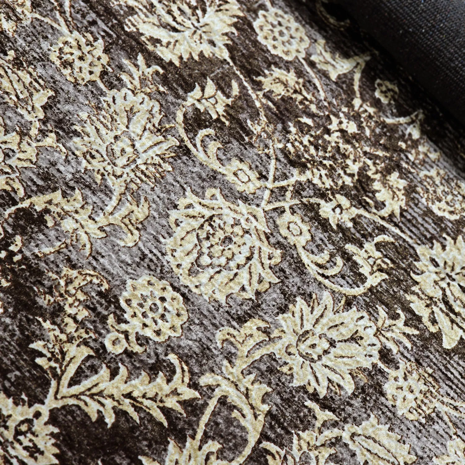 Wilton-tæppe - Flowers (brun)