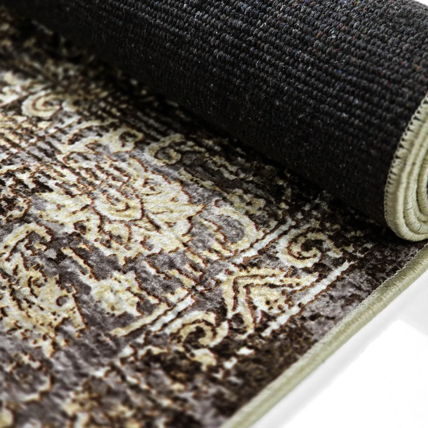 Wilton-tæppe - Flowers (brun)