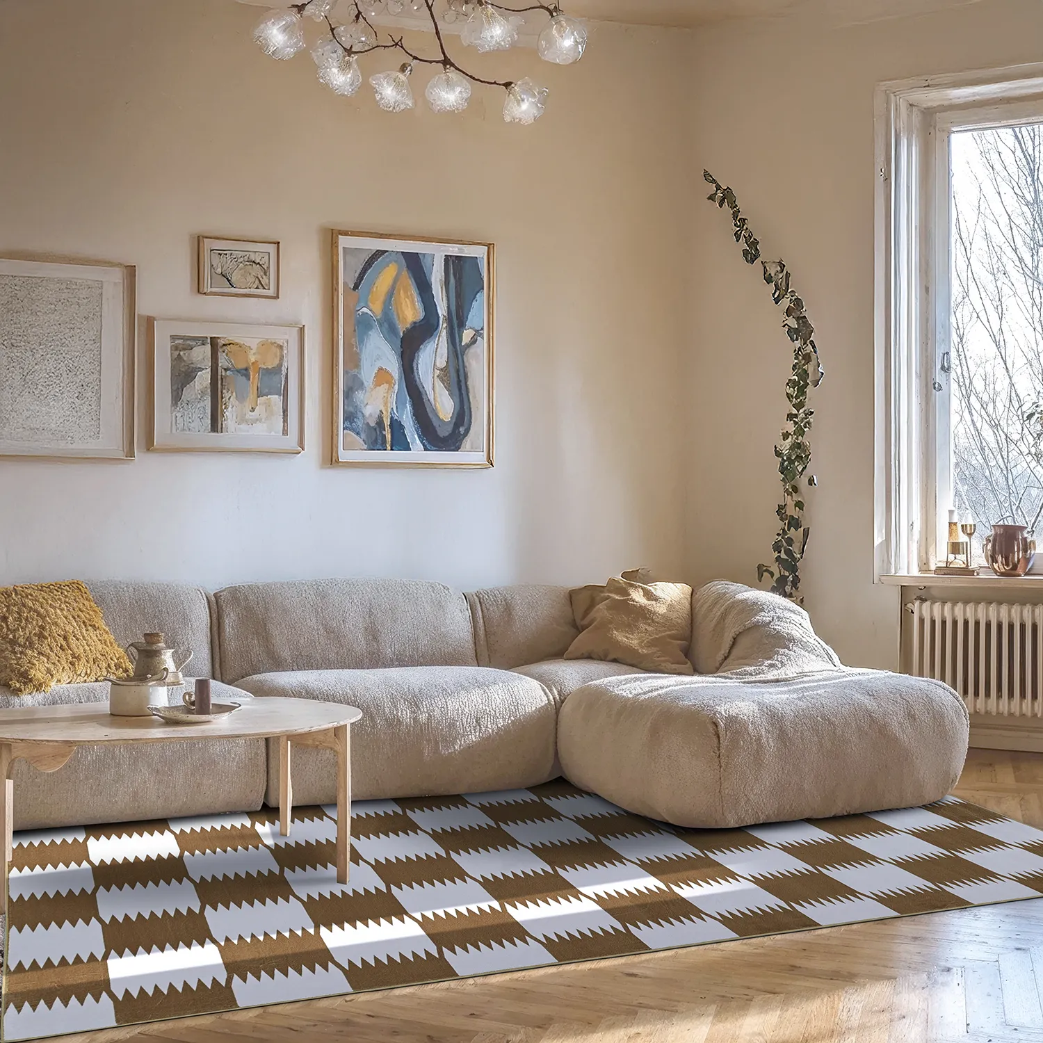 Wilton-tæppe - Gobi (brun/hvid)