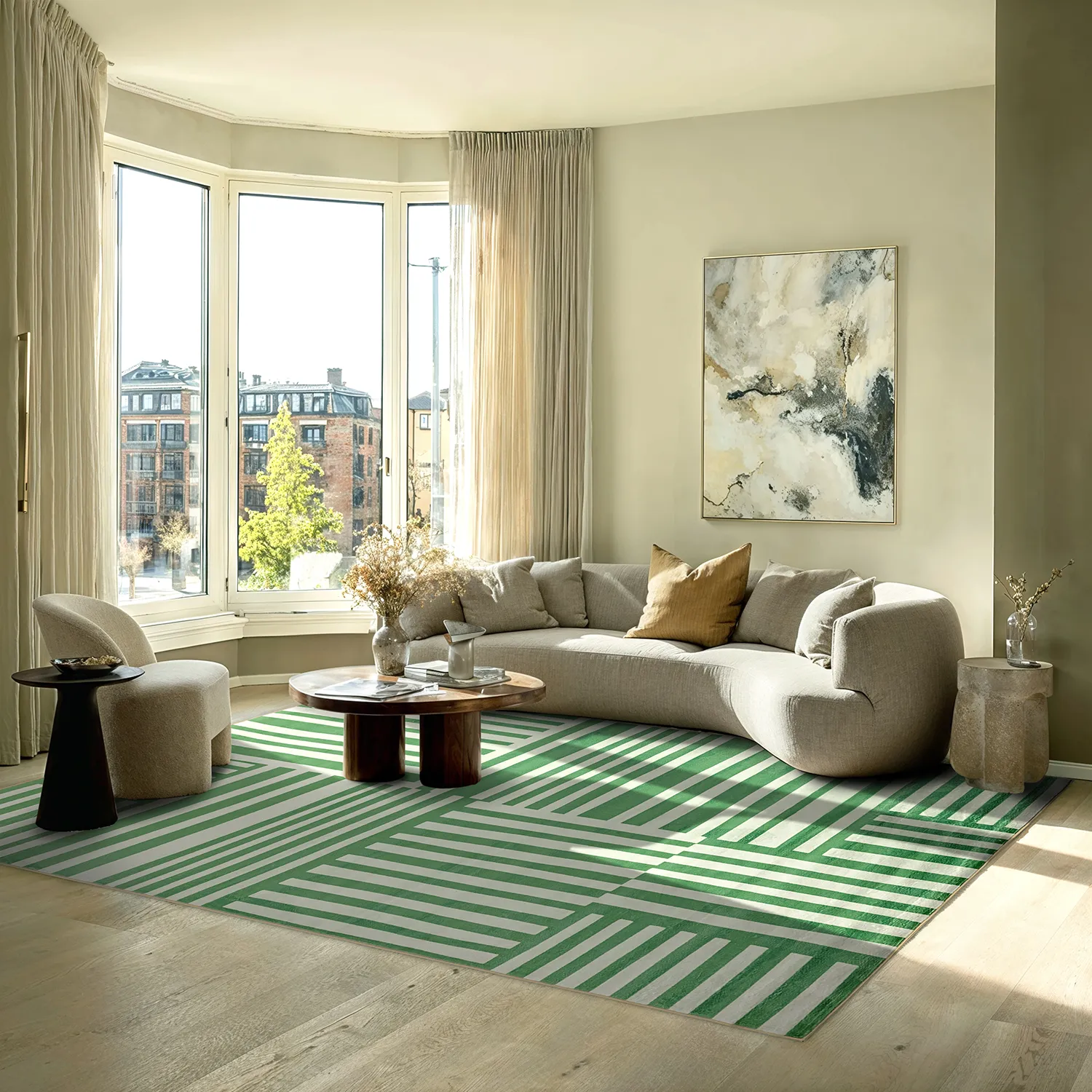 Wilton-tæppe - Joma (grøn)