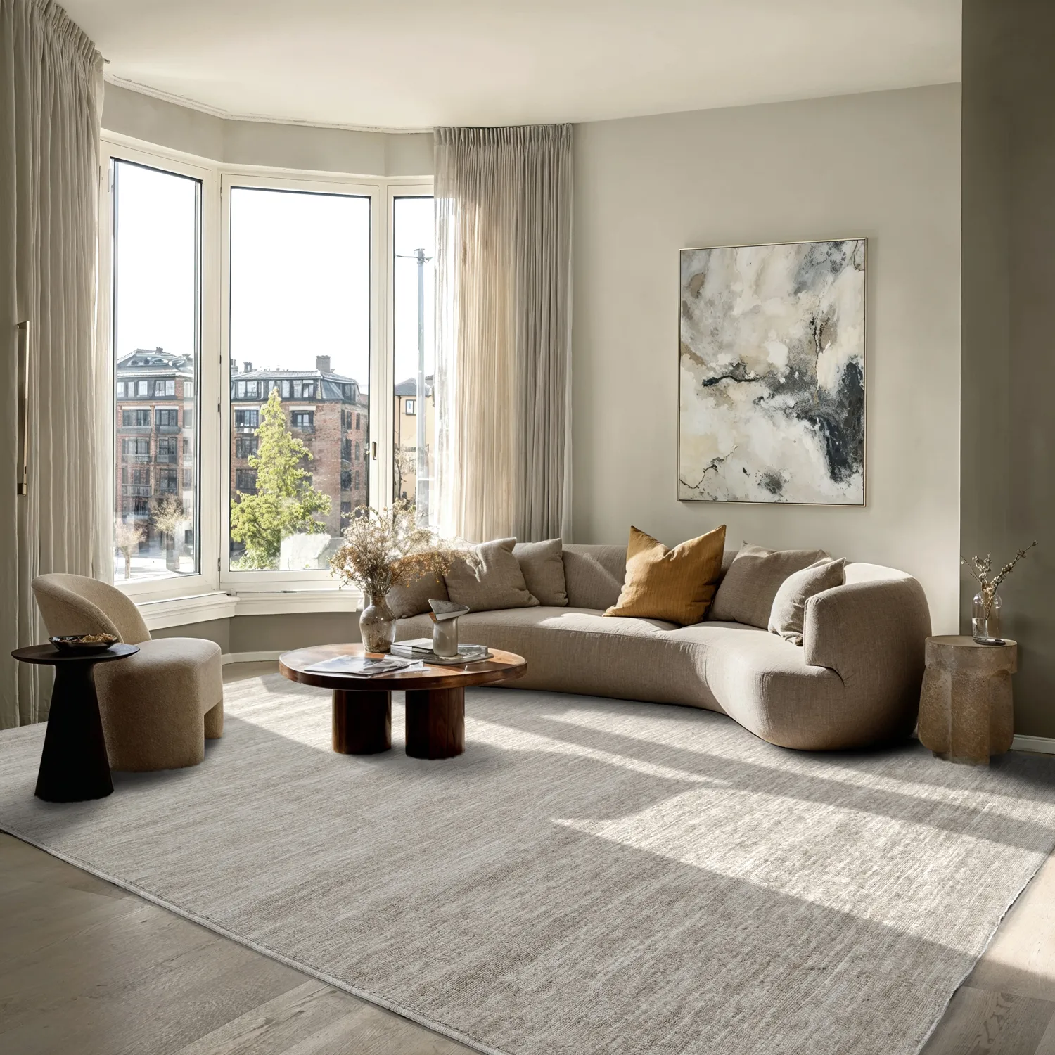 Wilton-tæppe - Kither (mørk beige)