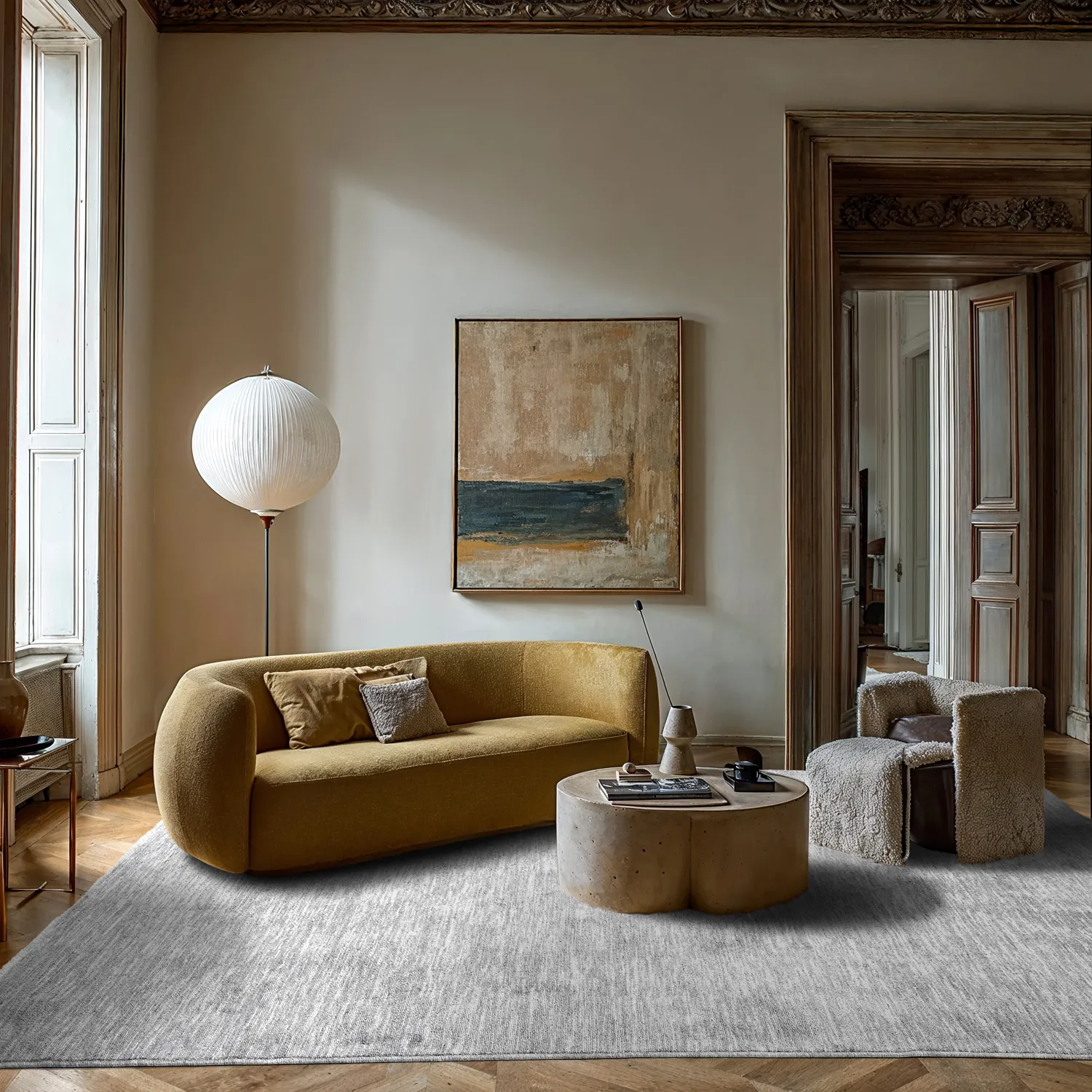 Wilton-tæppe - Kither (lysegrå)