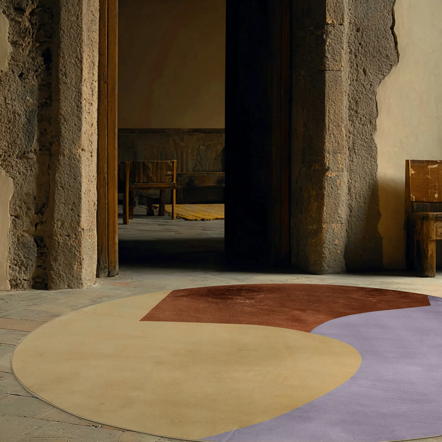 Rundt tæppe - Lazio (champagne)