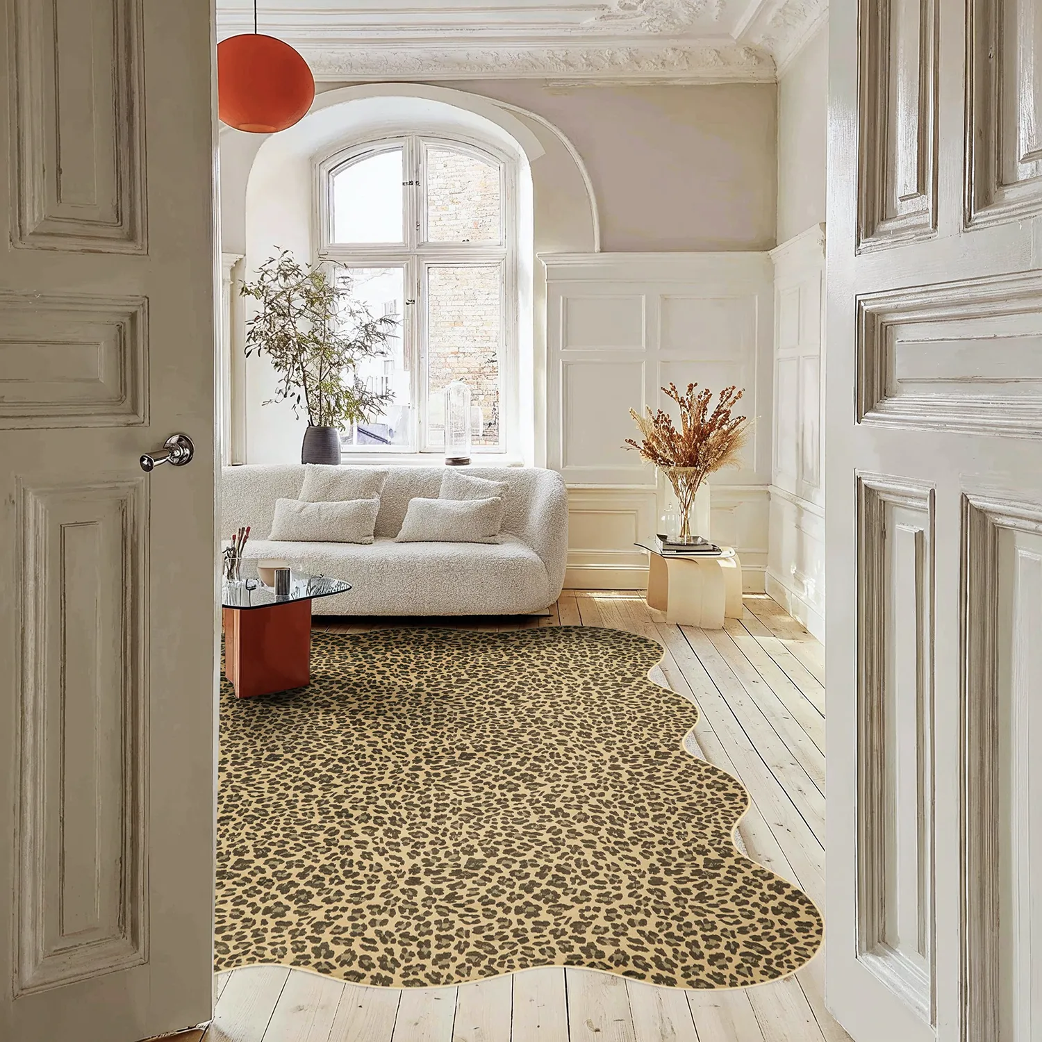 Bølget Wilton tæppe - Leopard (brun)