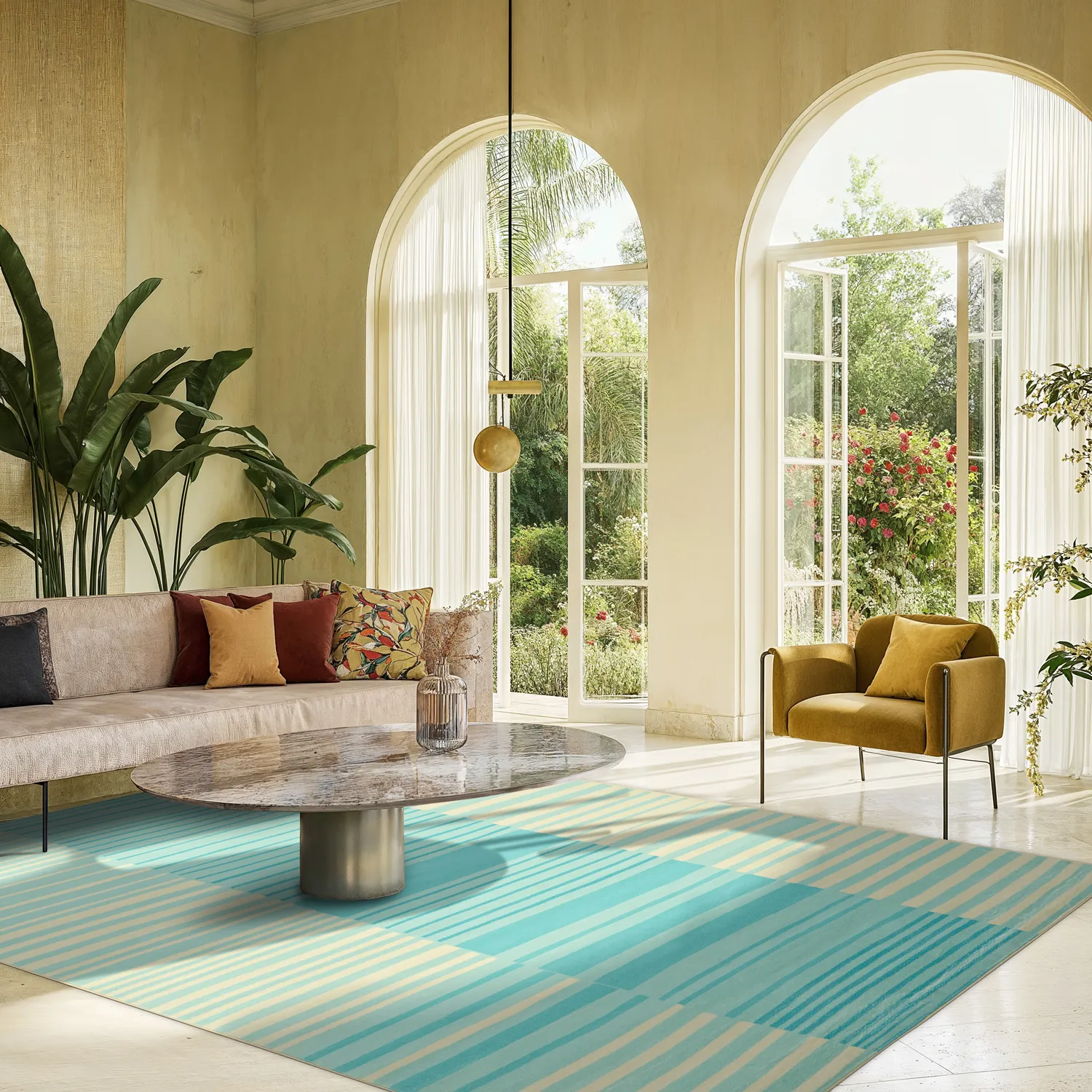 Wilton-tæppe - Lorne (turkis)