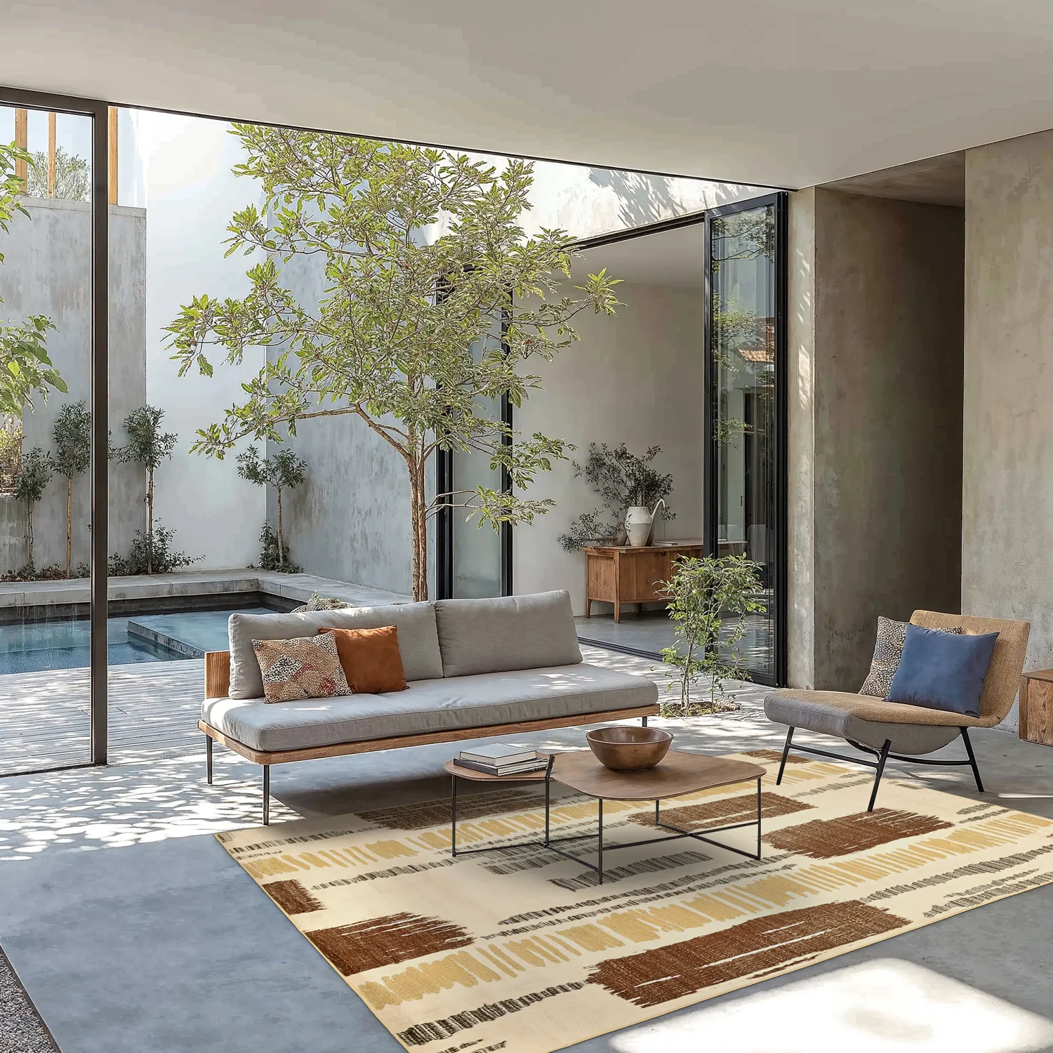 Wilton-tæppe - Lucerne (brun/multi)