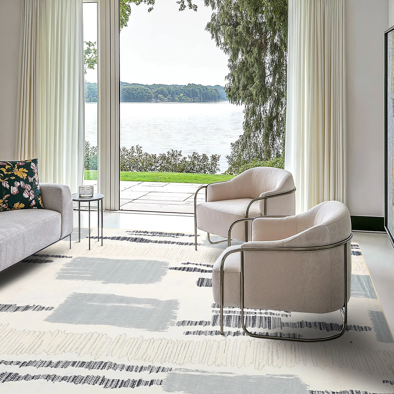 Wilton-tæppe - Lucerne (grå/multi)