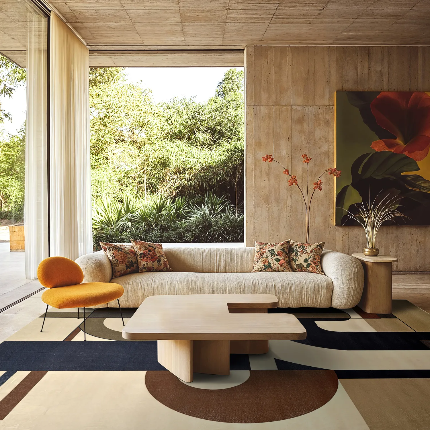 Wilton-tæppe - Nysa (brun/multi)