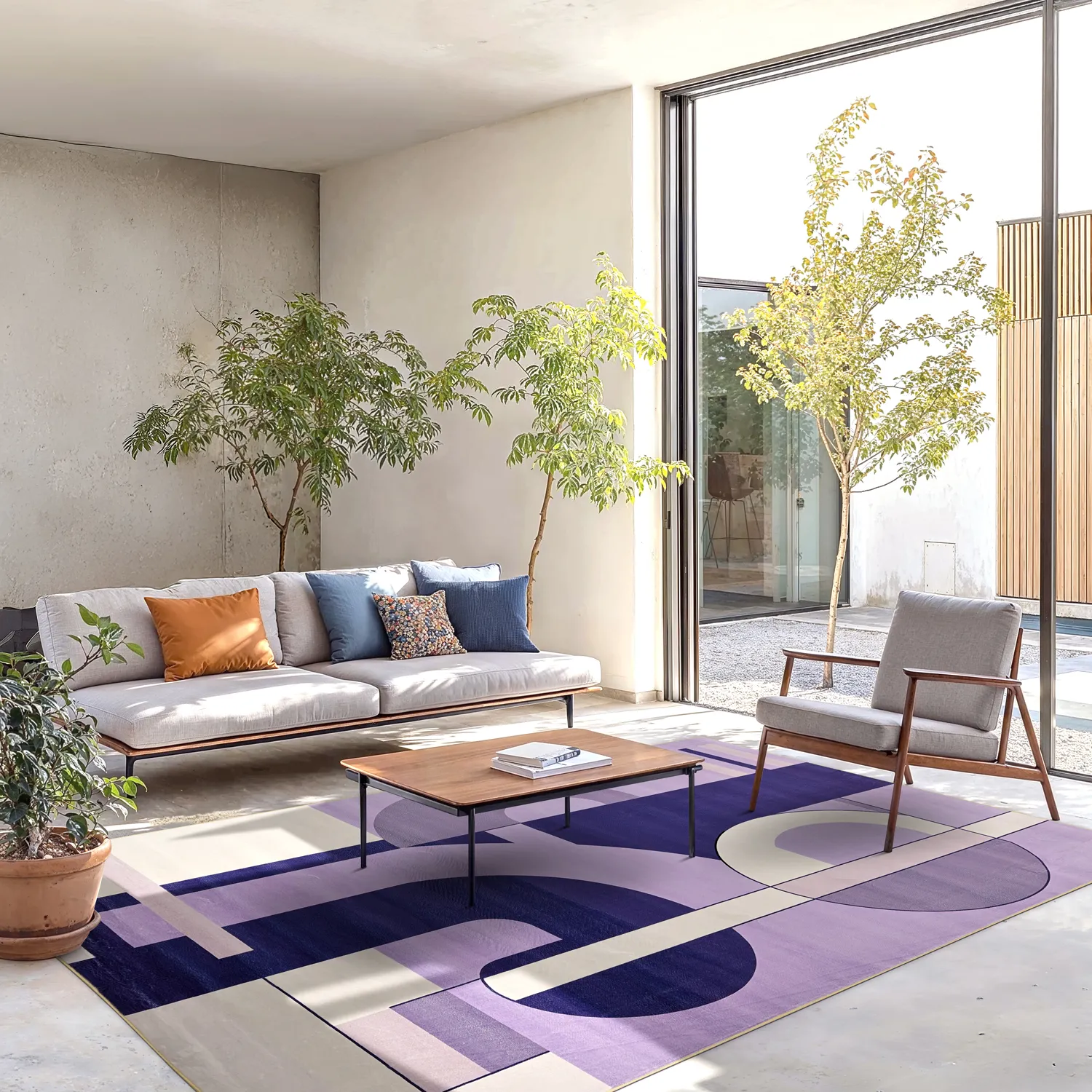 Wilton-tæppe - Nysa (lilla/multi)