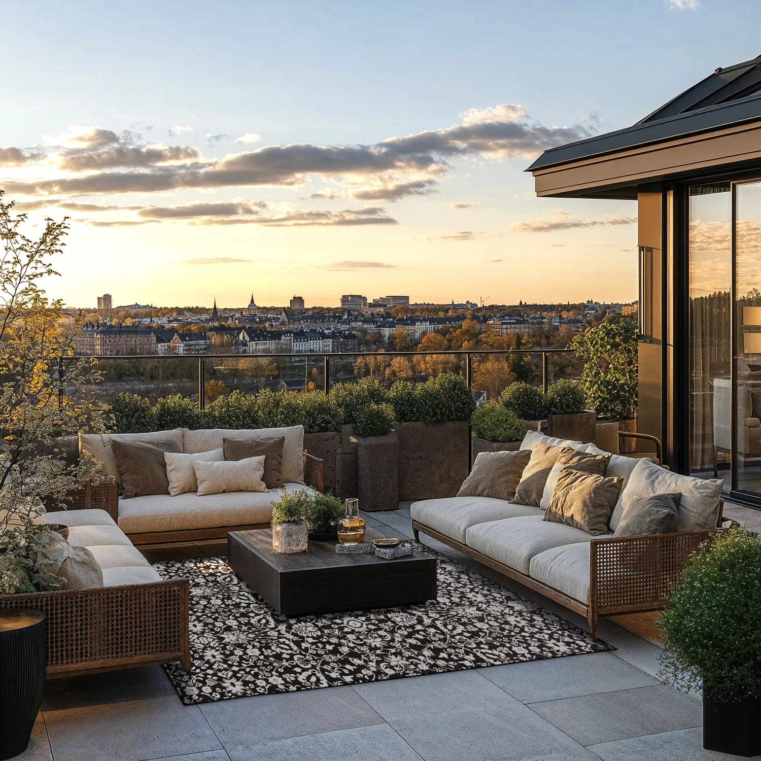 Tæpper til indendørs/udendørs brug - Brussels Ocean (sort)