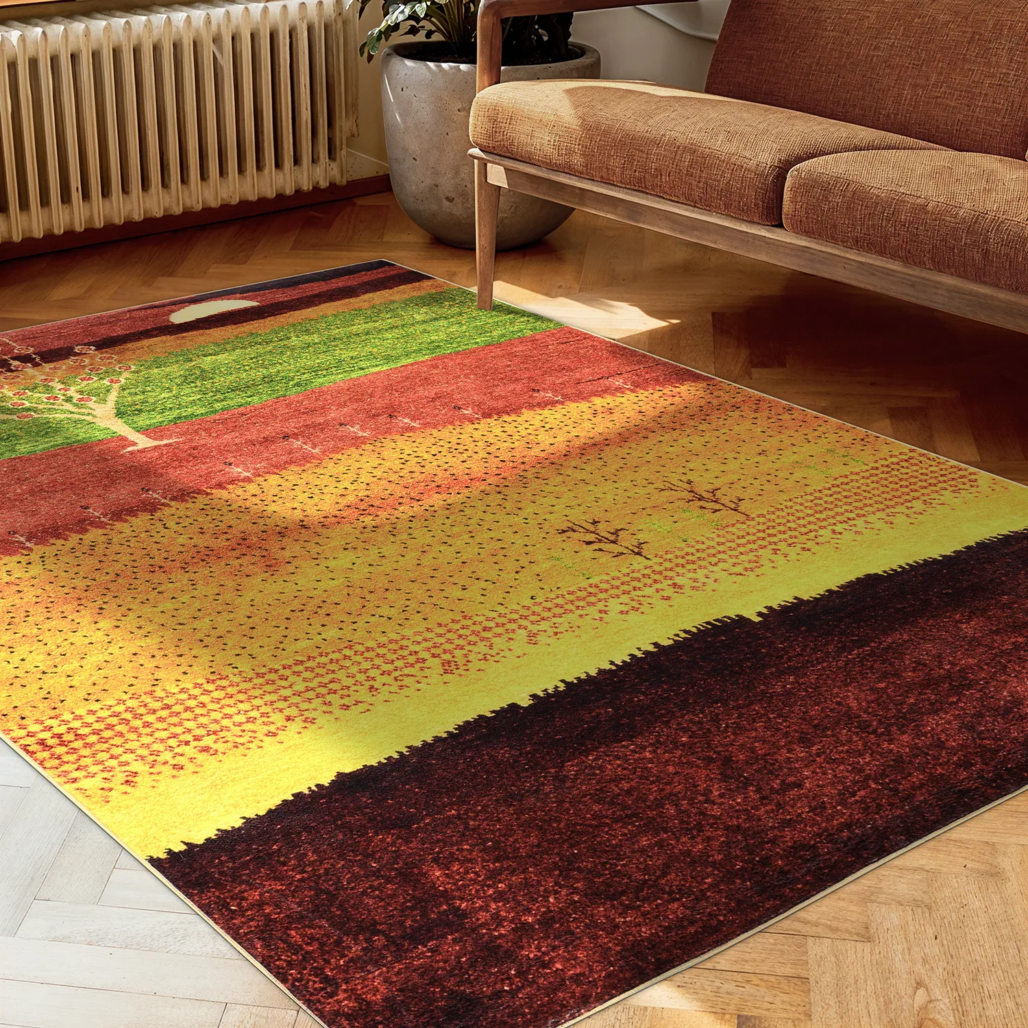 Wilton-tæppe - Oia (rød/multi)