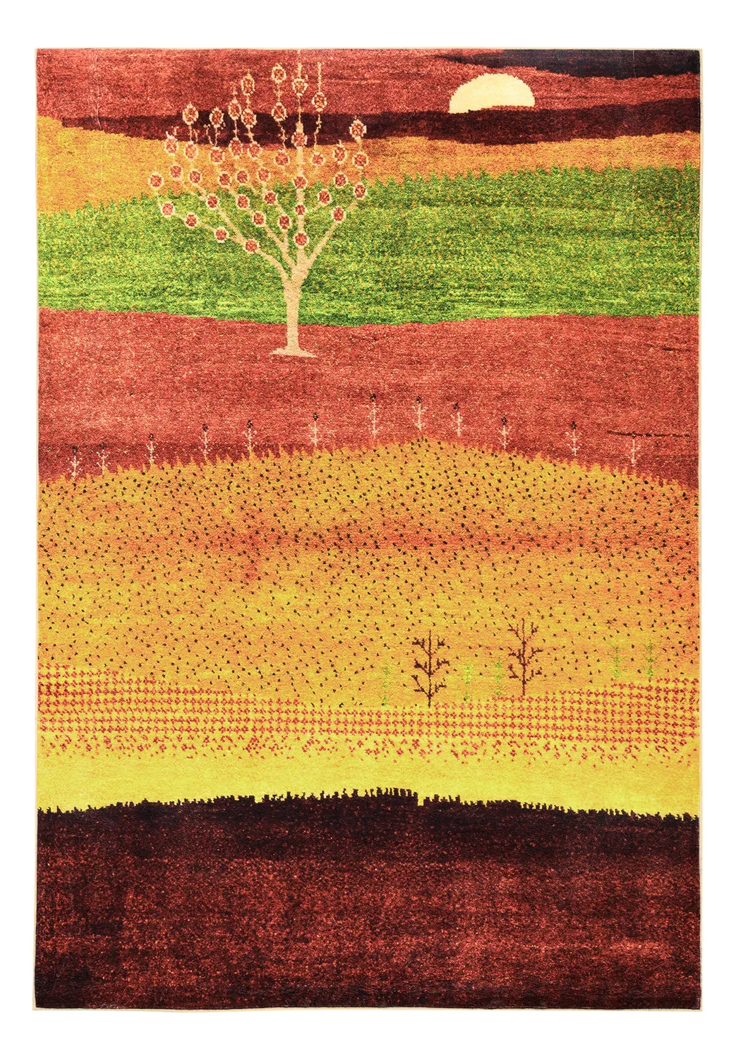 Wilton-tæppe - Oia (rød/multi)