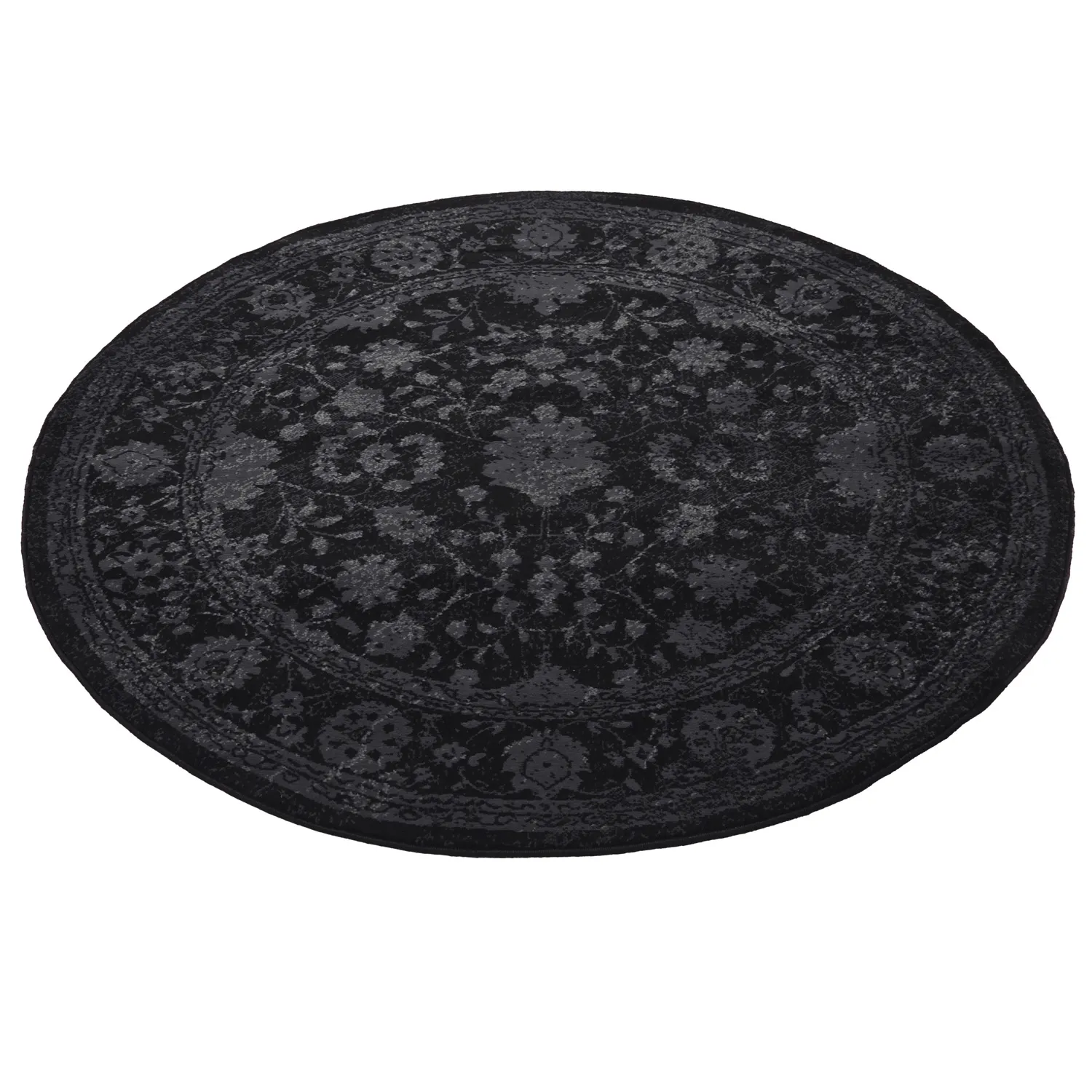 Rundt tæppe - Peking Majestic (sort)