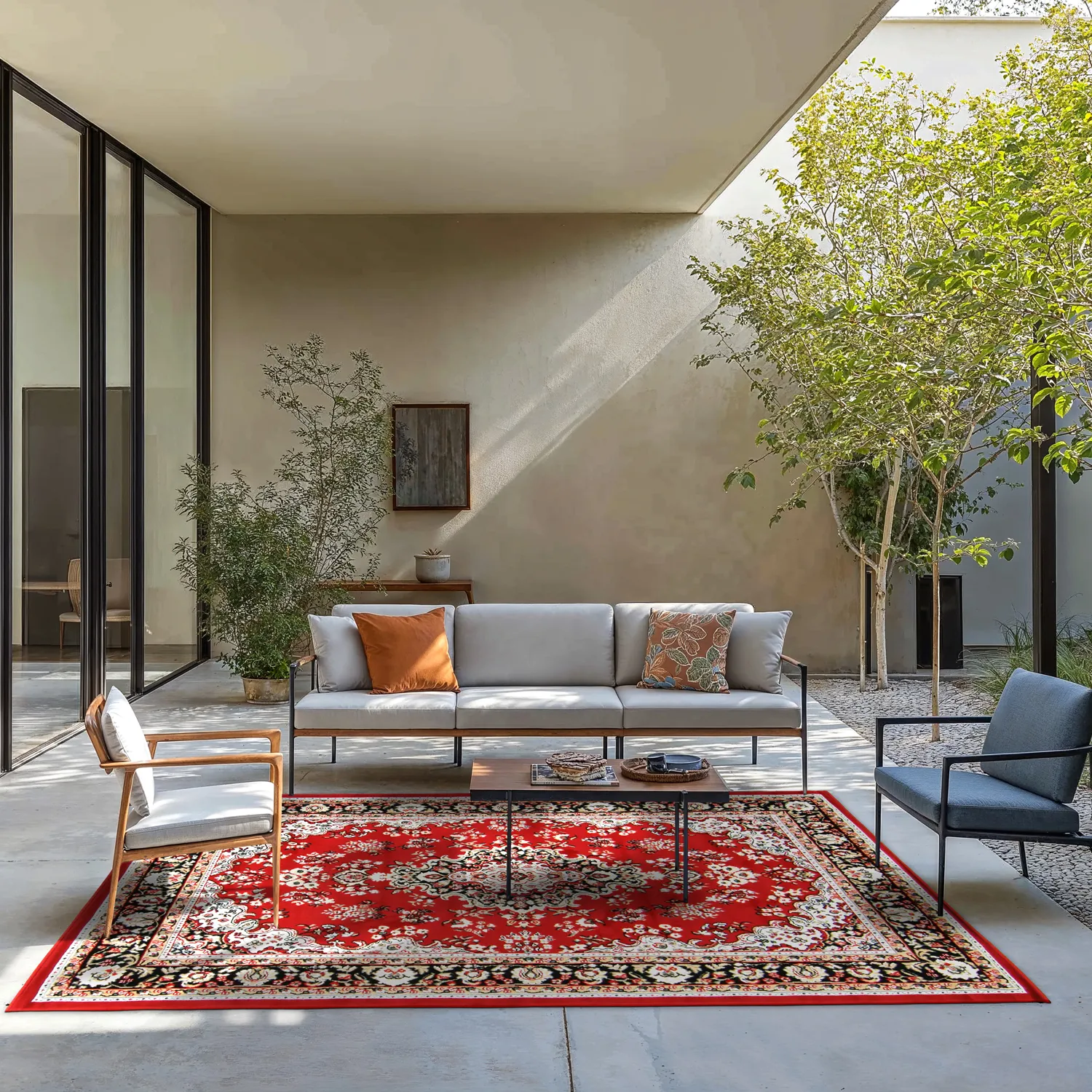 Wilton-tæppe - Peking (rød)