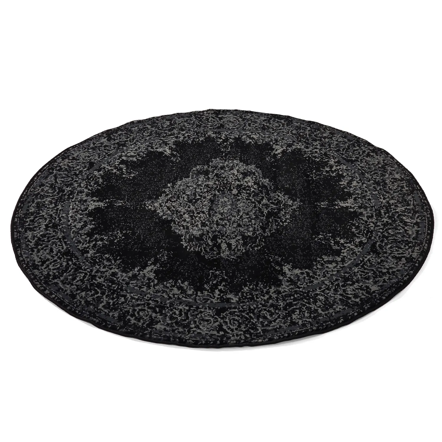 Rundt tæppe - Peking (sort)