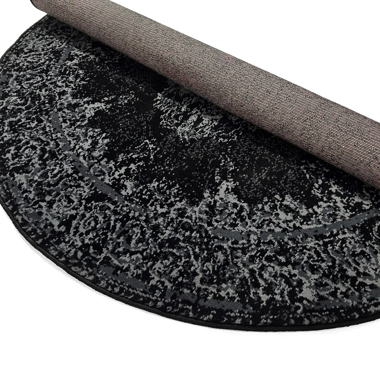 Rundt tæppe - Peking (sort)