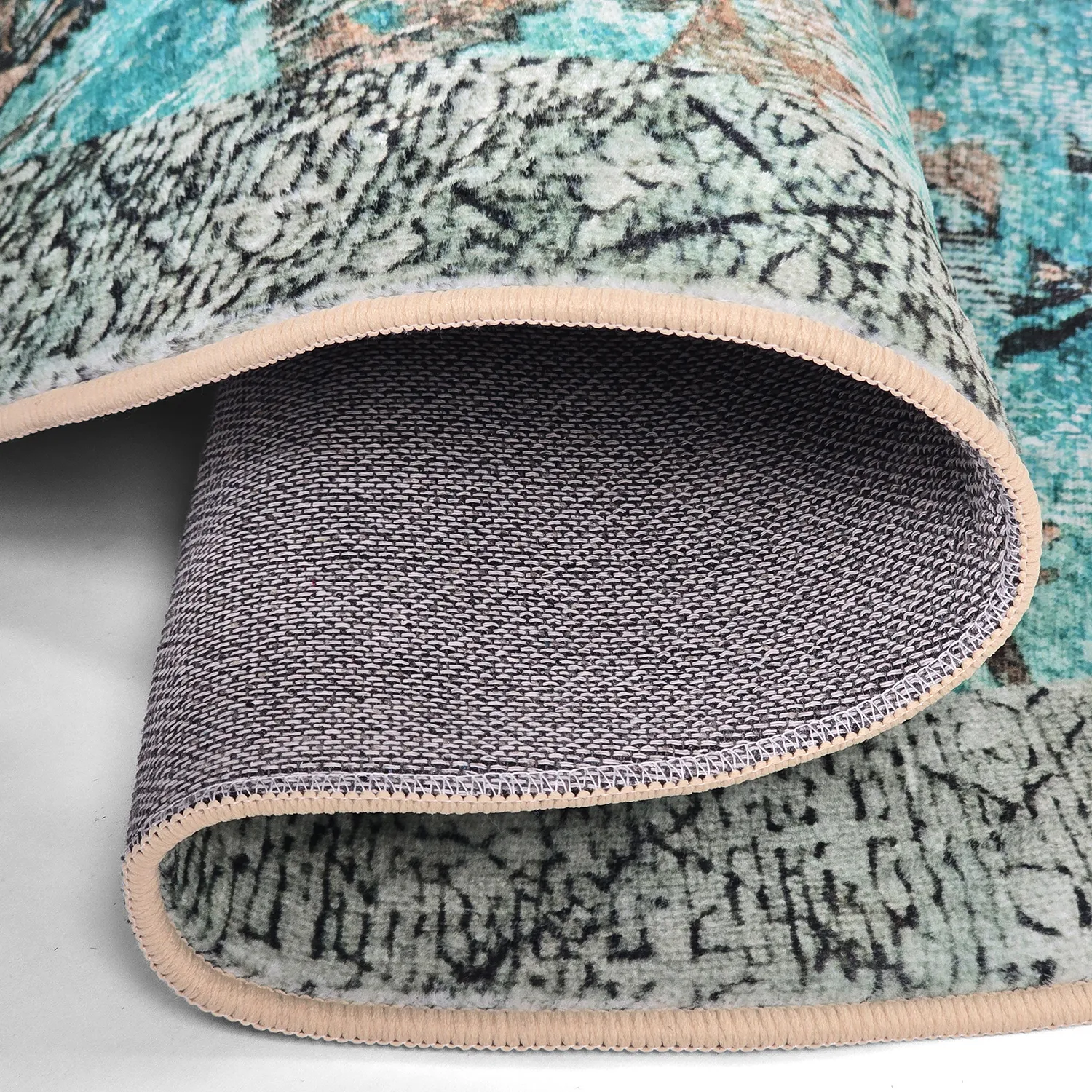 Rundt tæppe - Rosalie (blå)