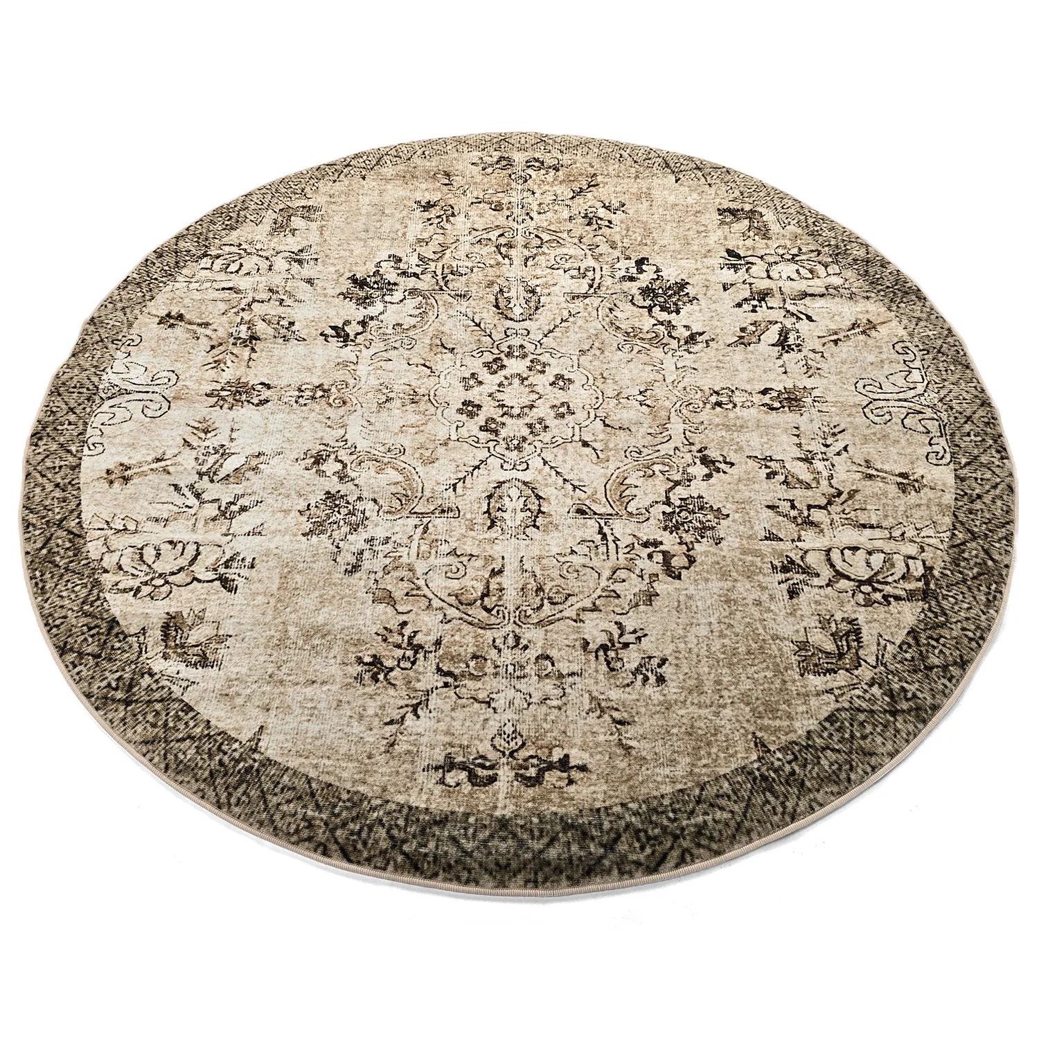 Rundt tæppe - Rosalie (brun)