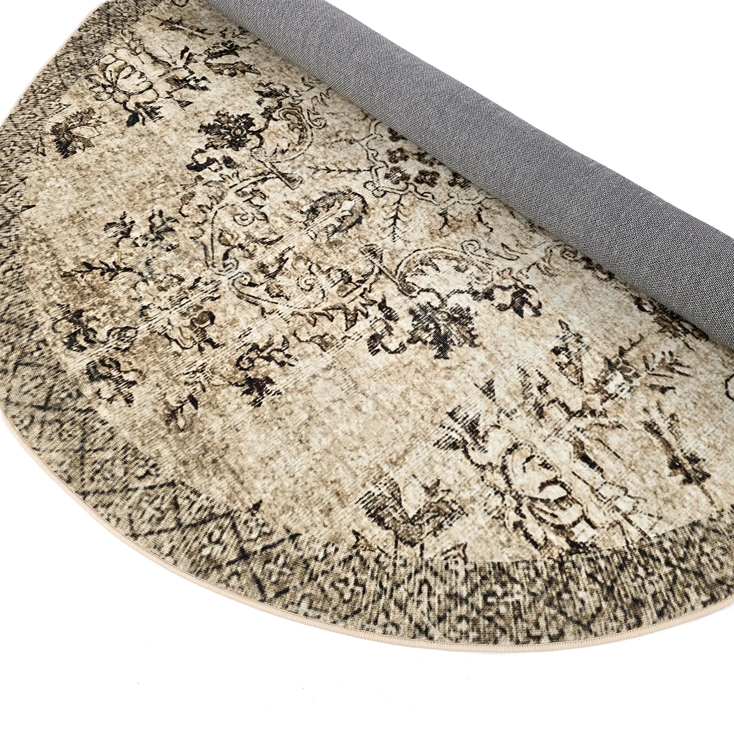 Rundt tæppe - Rosalie (brun)