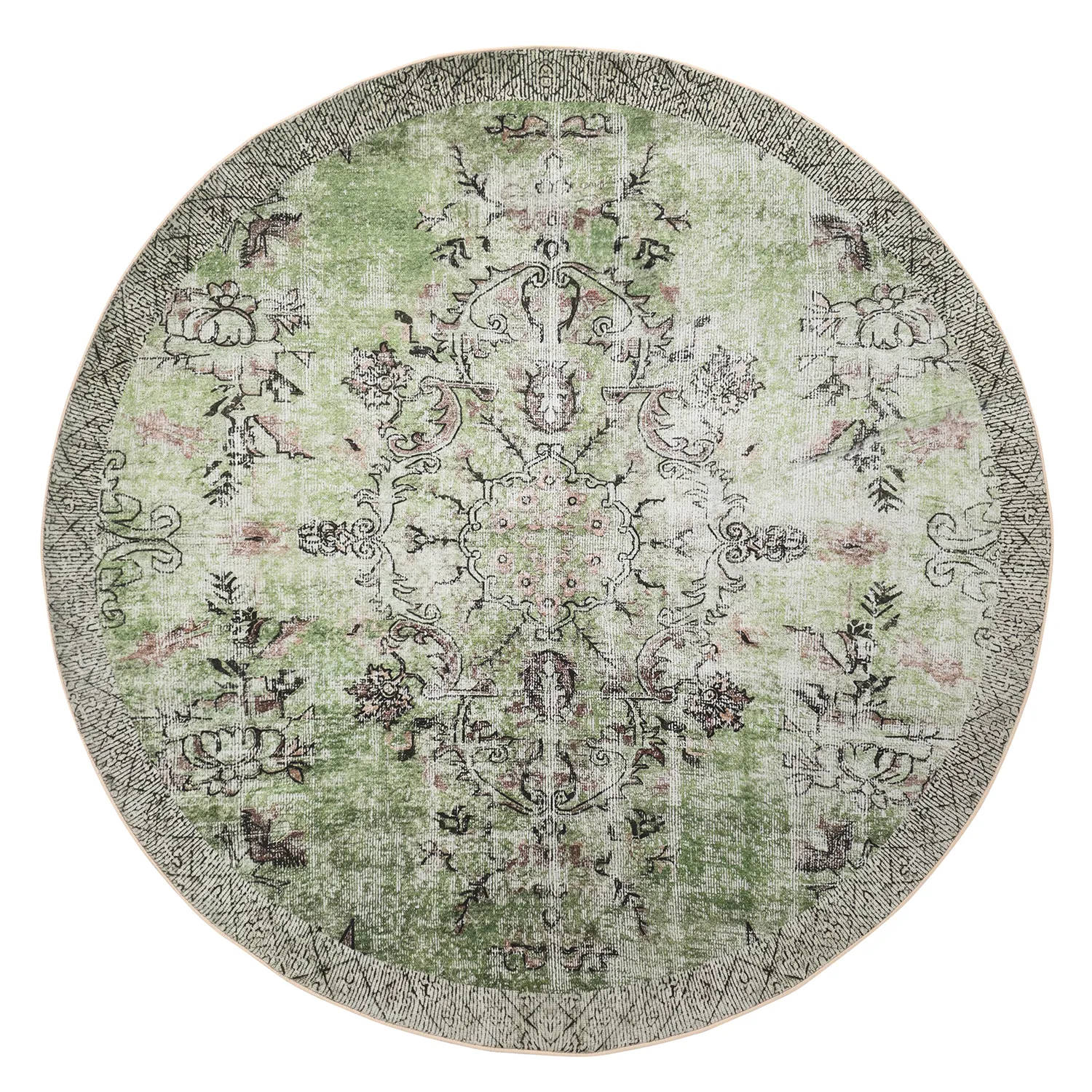 Rundt tæppe - Rosalie (grøn)